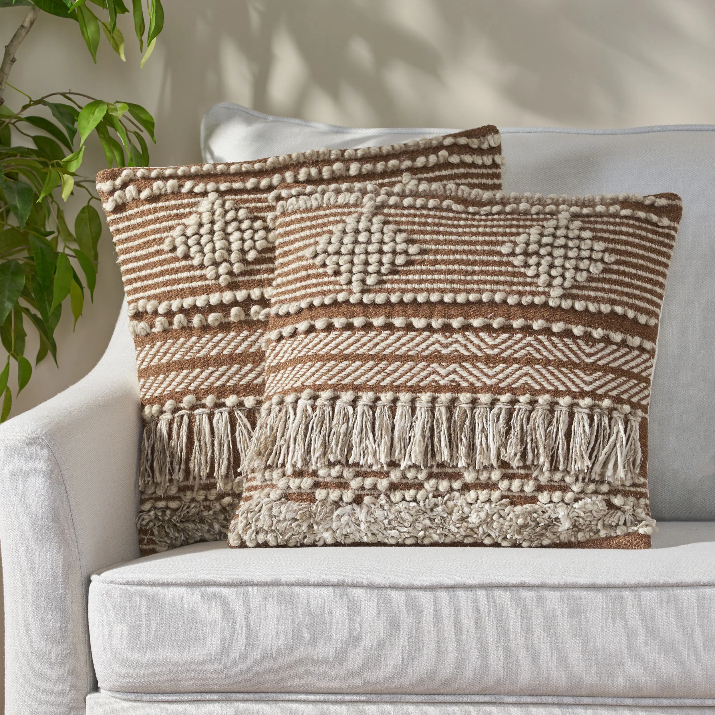 Nahyla Macrame Boho Throw Pillow - furnishings