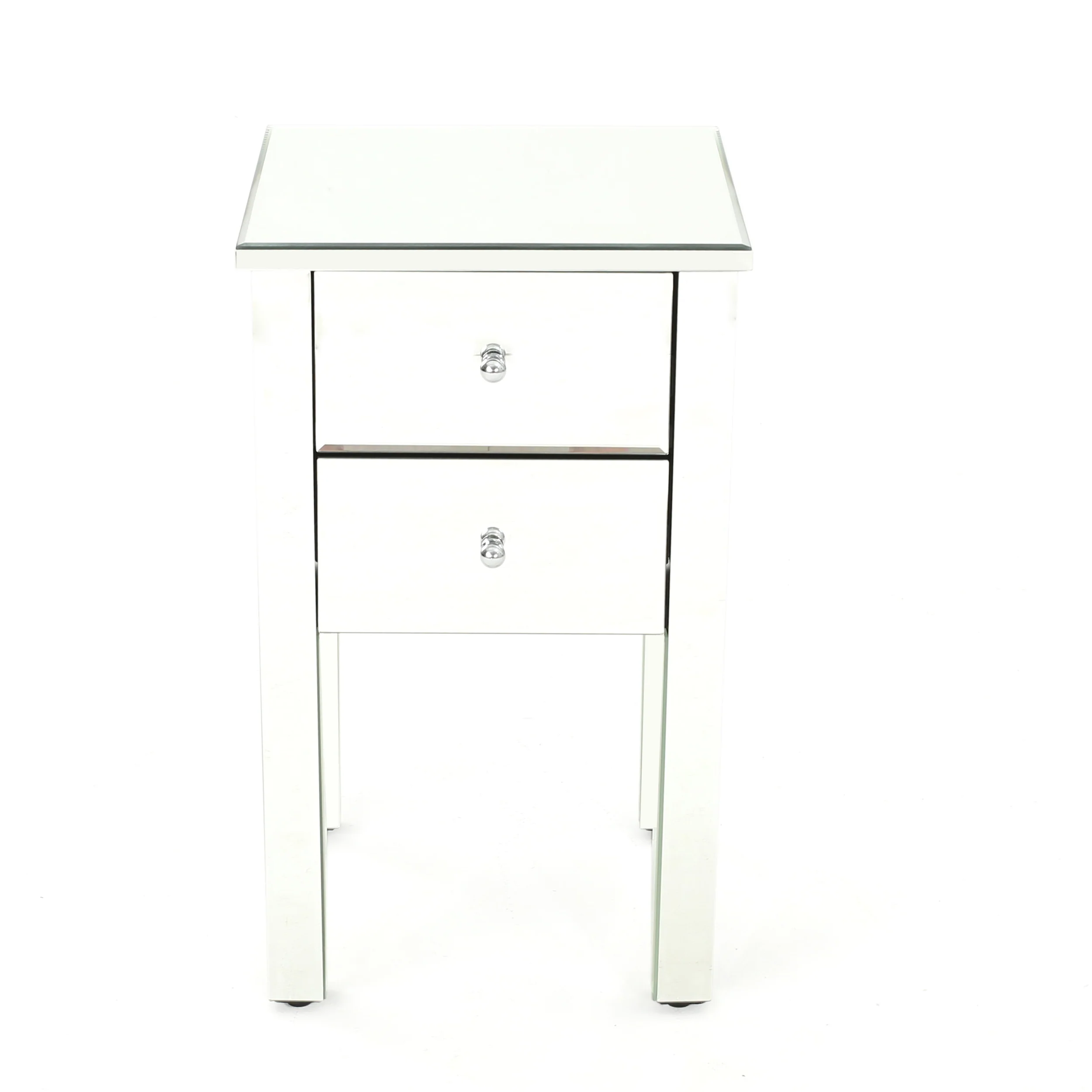 Seranade Mirror Finished 2 Drawer Side Table - furnishings