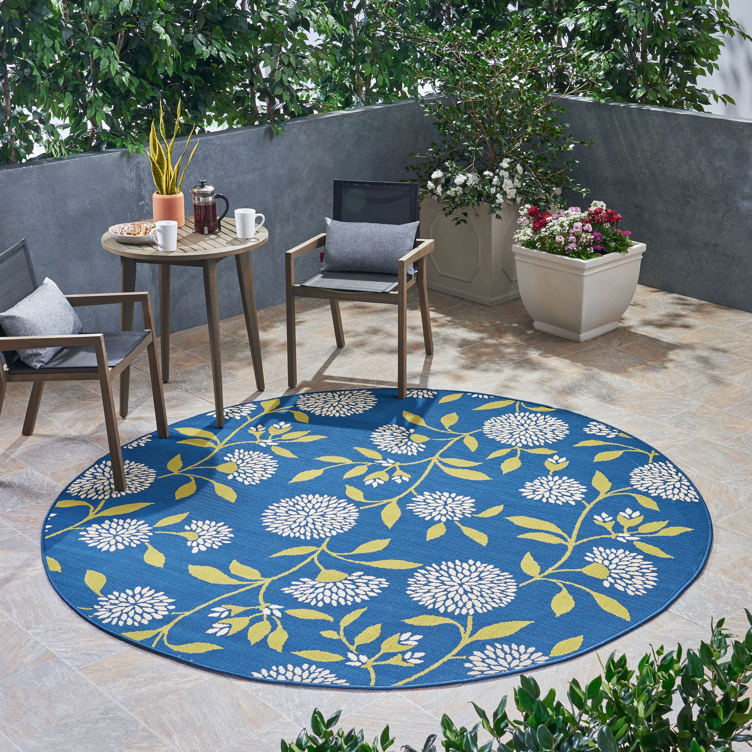 Dione Outdoor Floral Area Rug - furnishings