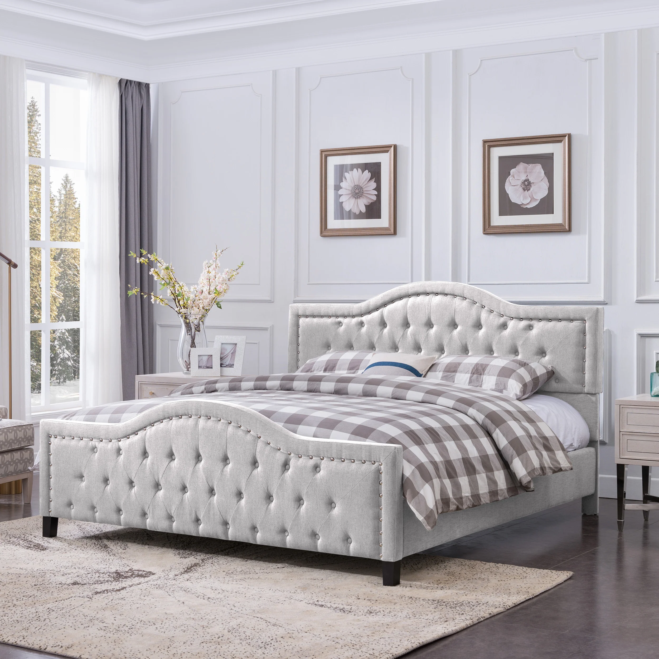 Mason Fully-Upholstered Traditional Bed Frame - furnishings