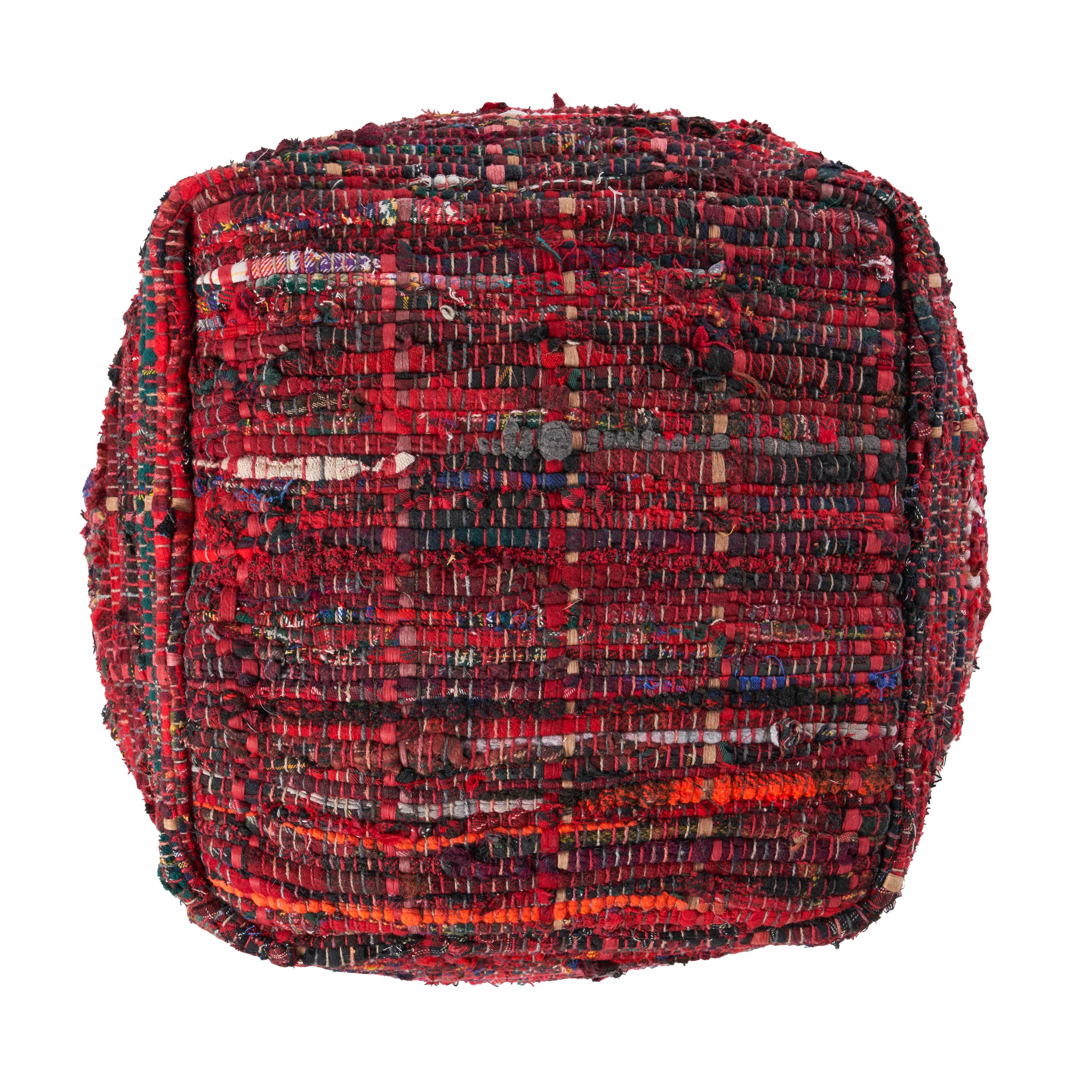 Kamil Handcrafted Boho Fabric Pouf - furnishings