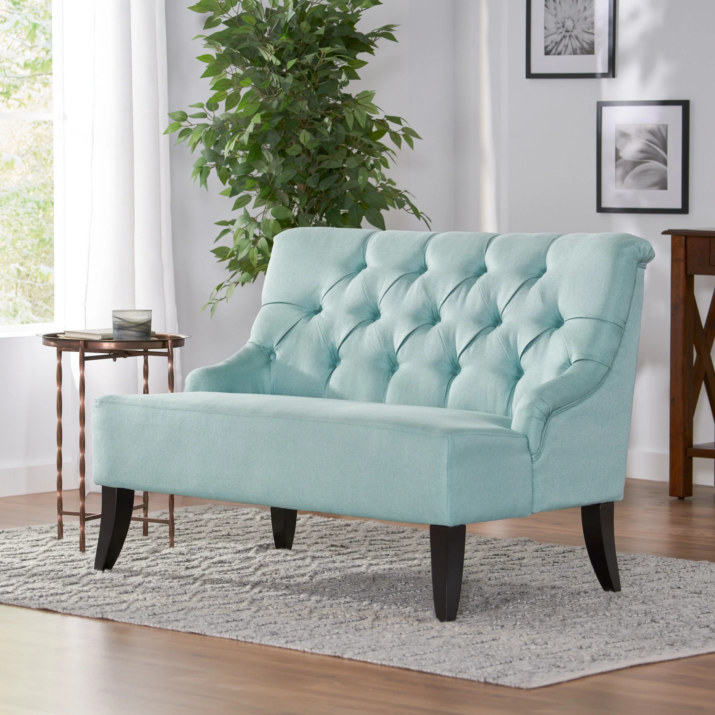 Nicoletta Fabric Settee Loveseat - furnishings