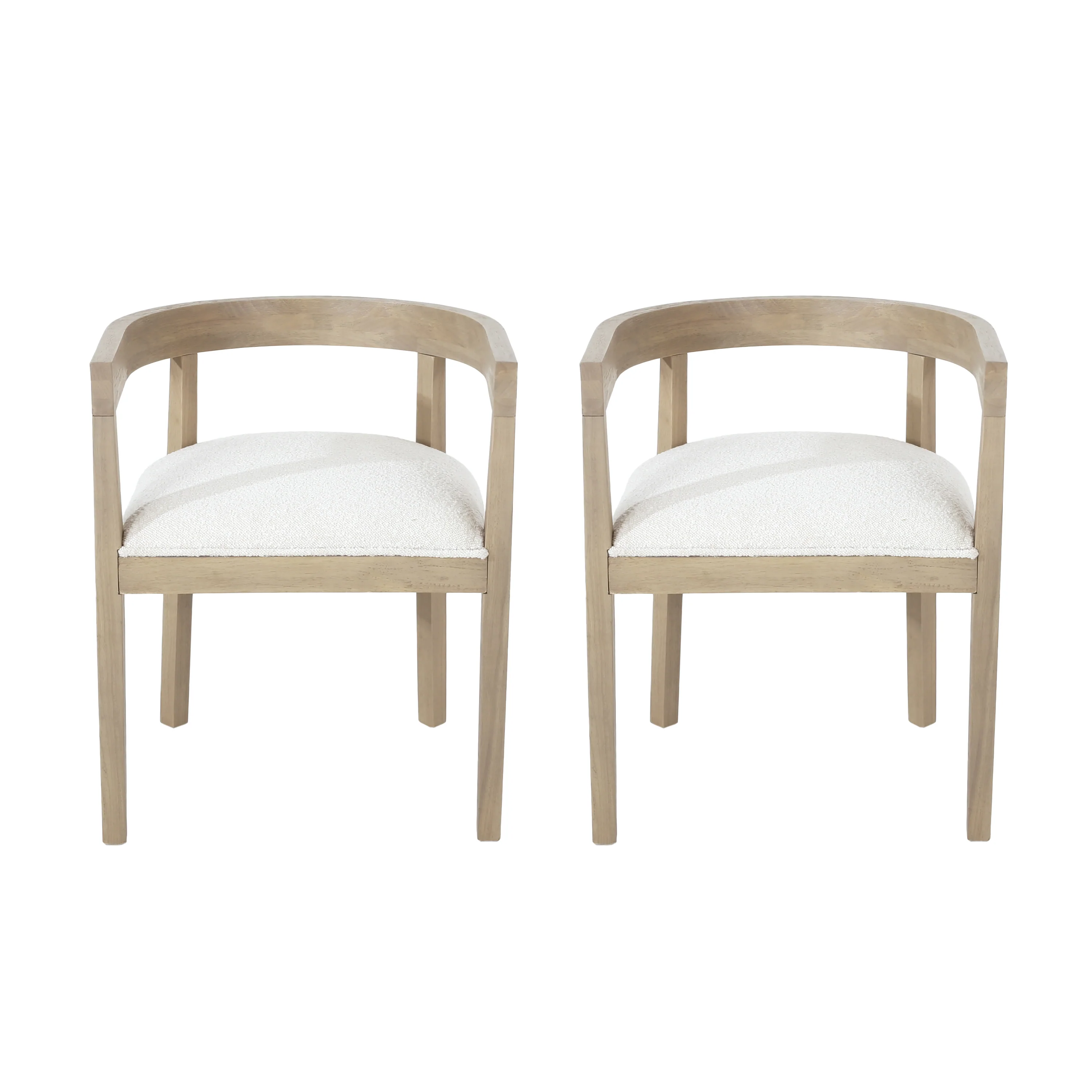 Vande Fabric Upholstered Wood Tub Dining Chairs, Set of 2 - furnishings