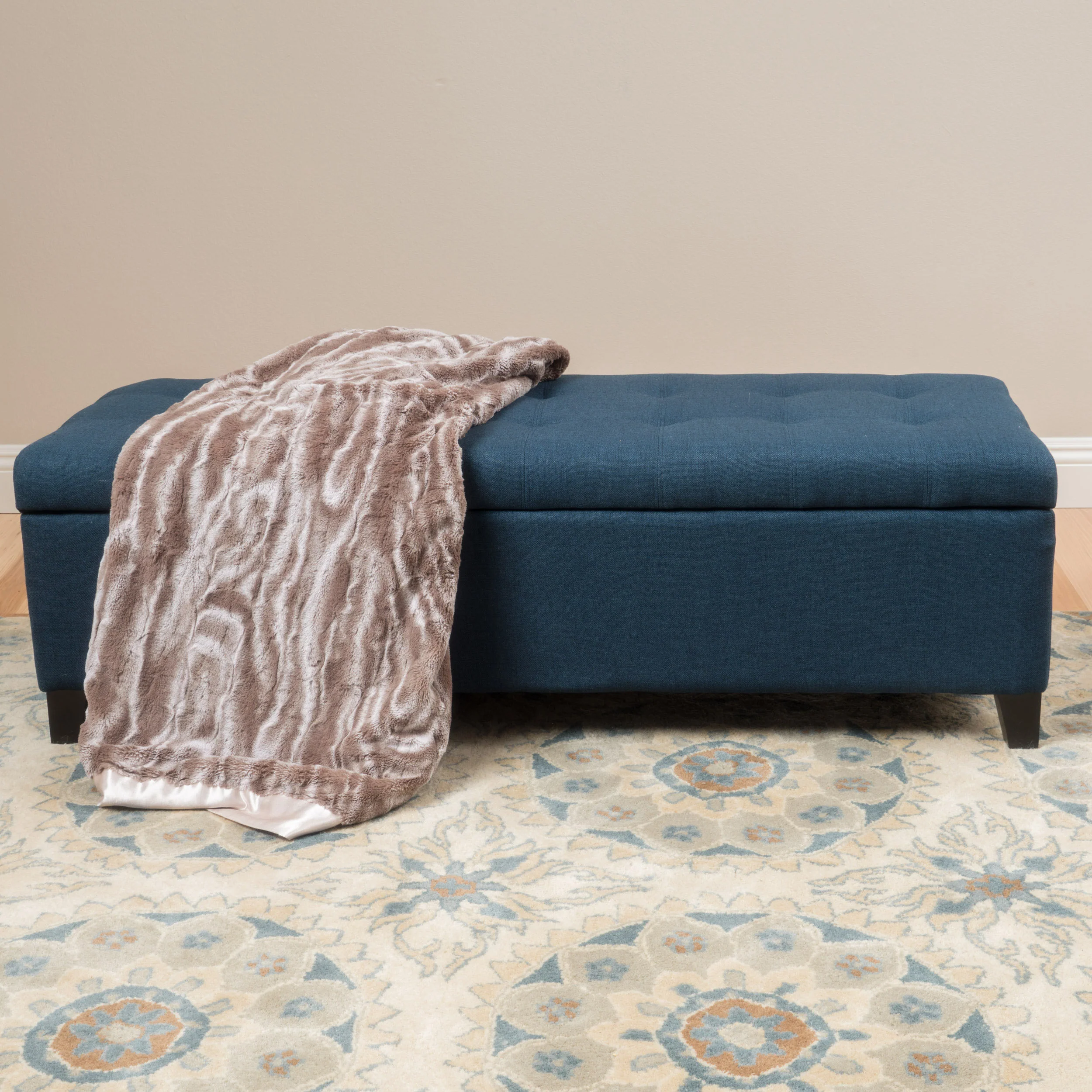 Sterling Fabric Tufted Storage Ottoman - furnishings