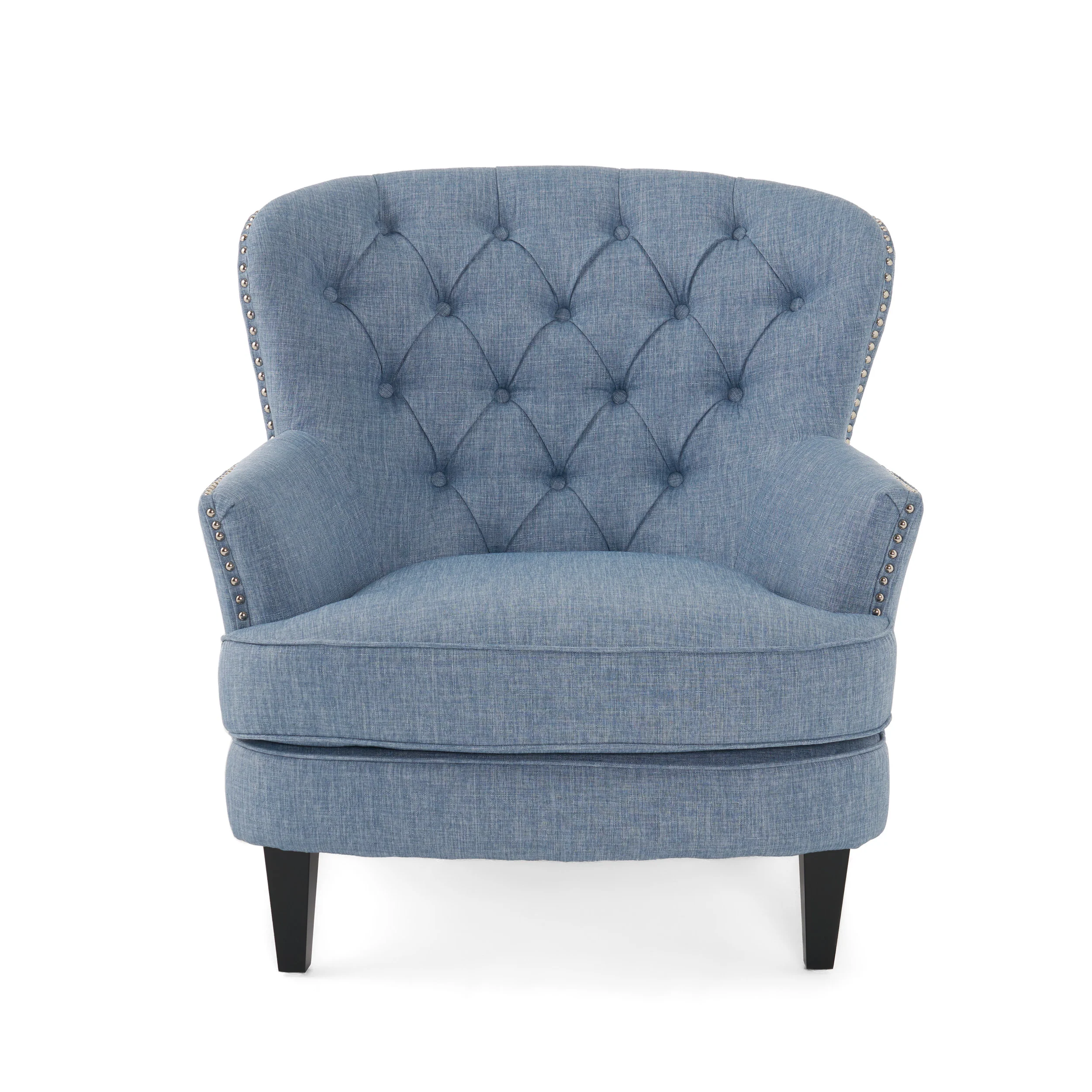 Alfred Button Tufted Fabric Club Chair - furnishings