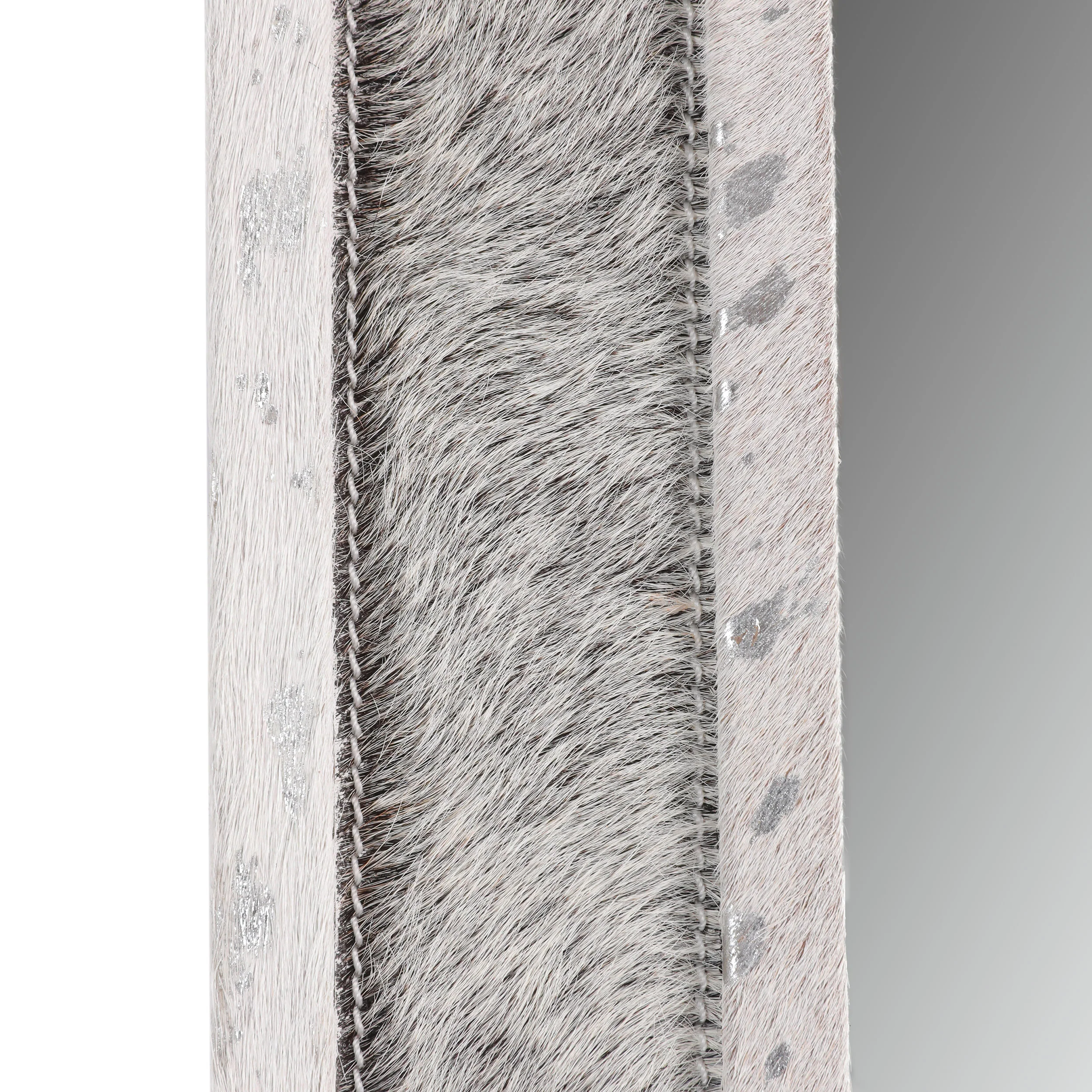 Hortense Handcrafted Boho Studded Leather Rectangle Wall Mirror - furnishings