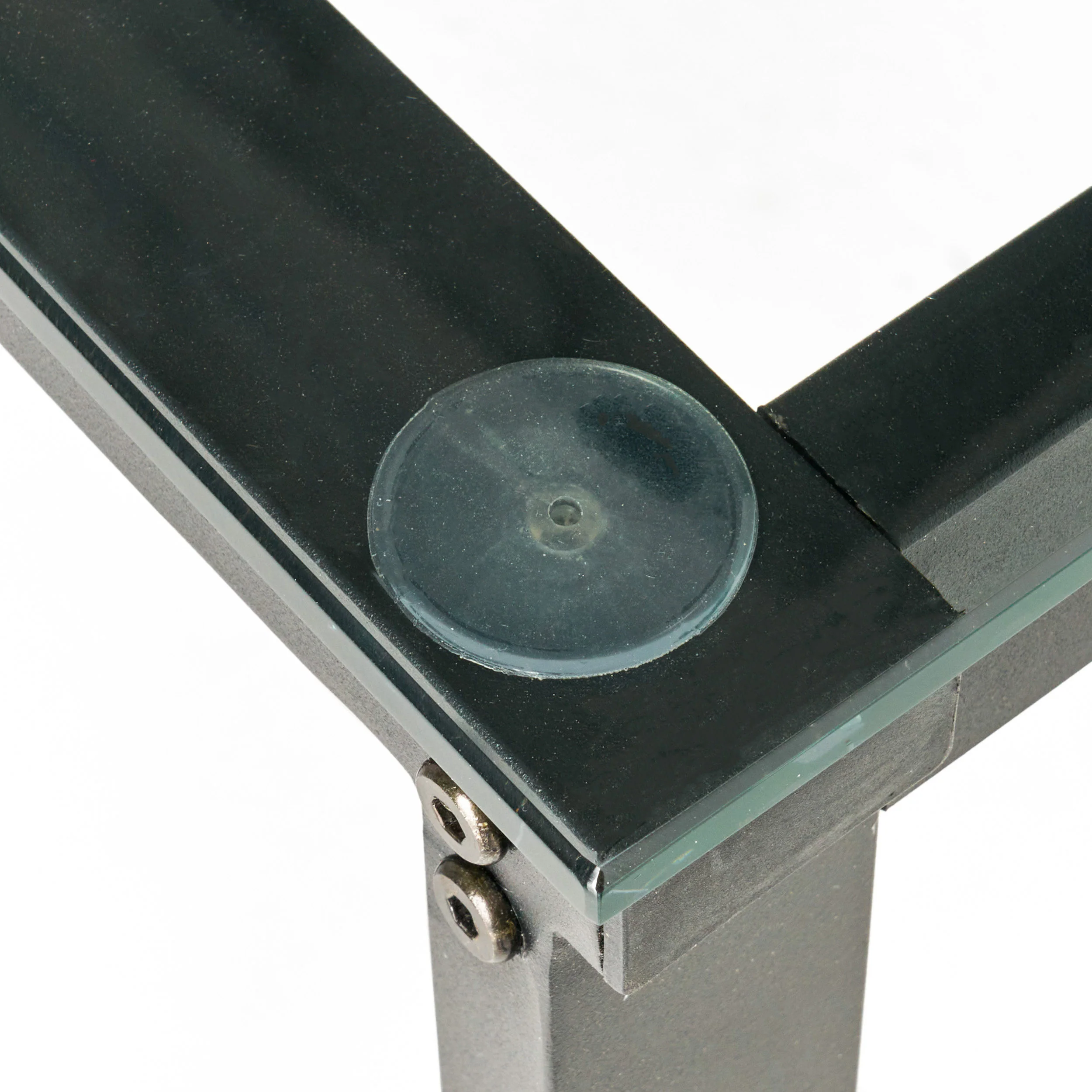 Mumford Modern Rectangular Black Iron and Glass Computer Desk - furnishings