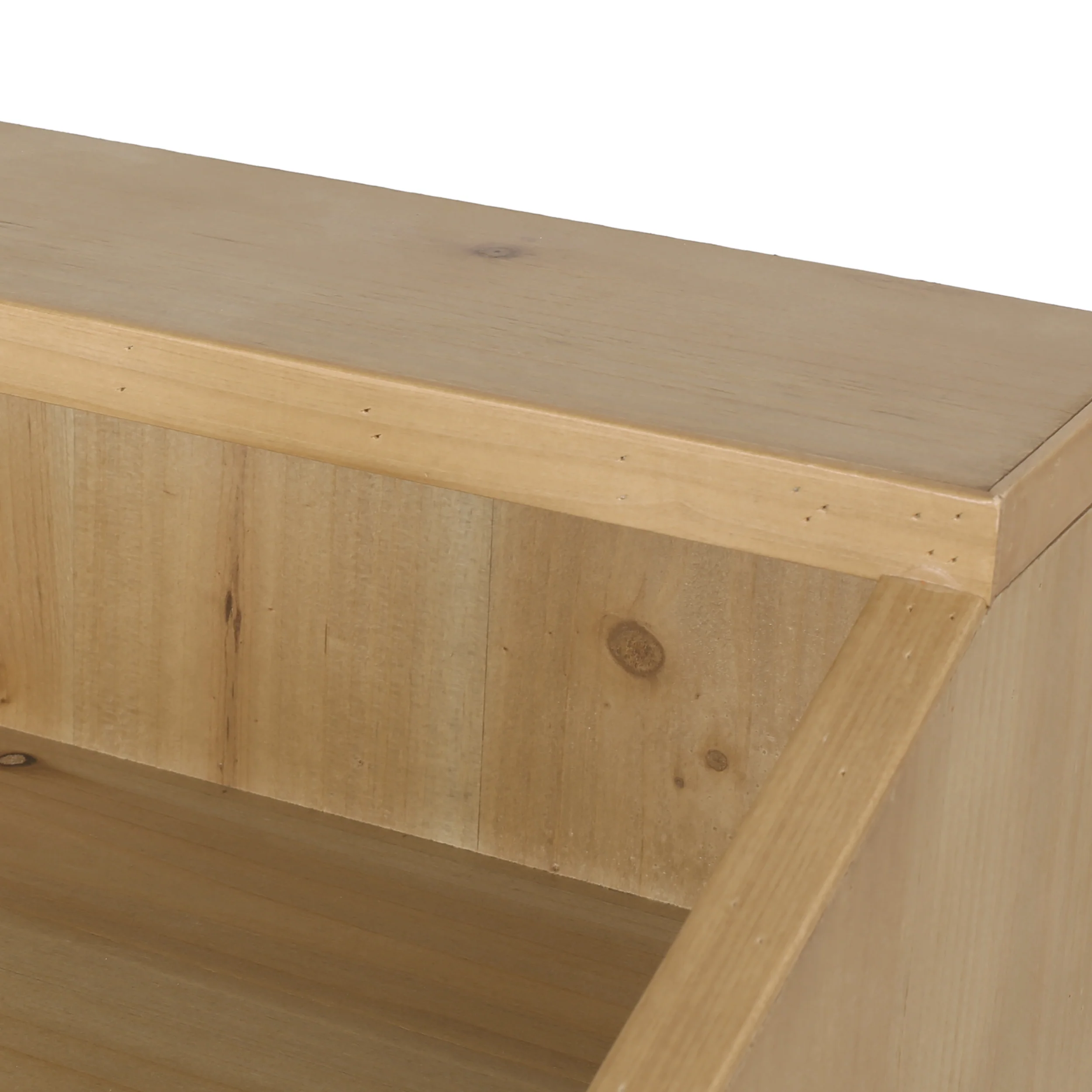 Barrere Contemporary End Table with Hutch, Natural and White - furnishings
