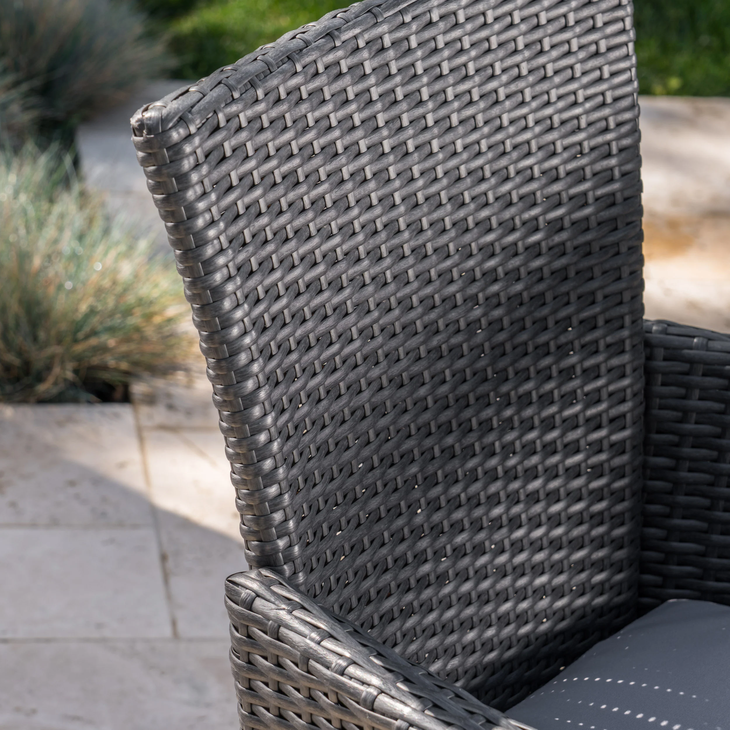 Truda Outdoor 6 Piece Wicker Dining Set with Concrete Dining Table and Bench - furnishings