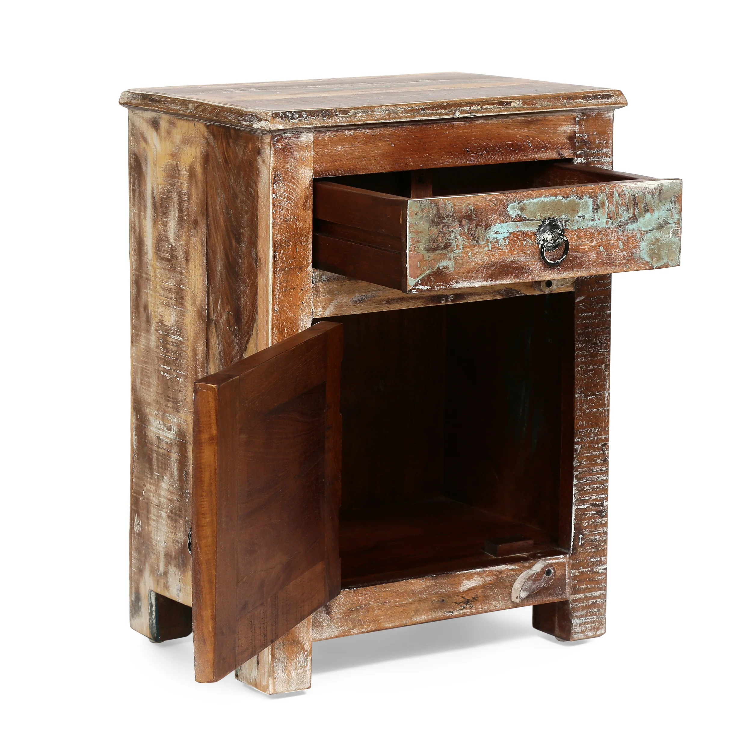 Screven Boho Handcrafted Wood Nightstand - furnishings