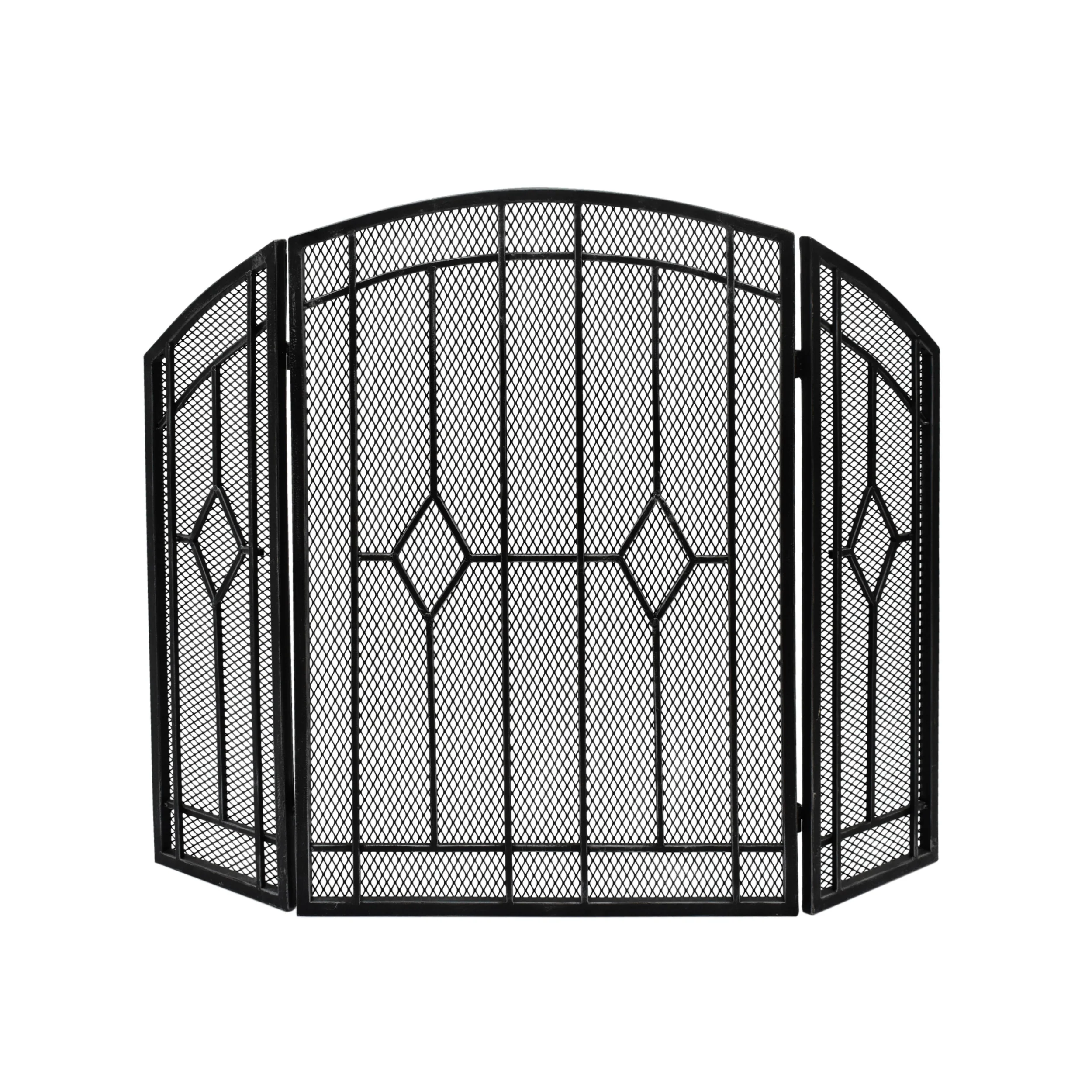 Jacoby Contemporary Three Panel Iron Firescreen - furnishings