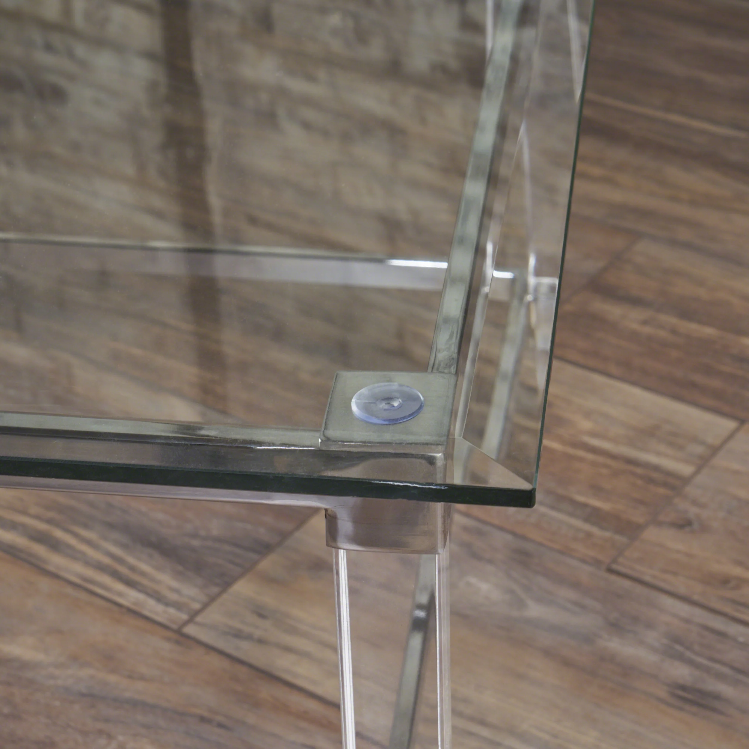 Bayor Modern Tempered Glass Coffee Table with Acrylic and Iron Accents - furnishings
