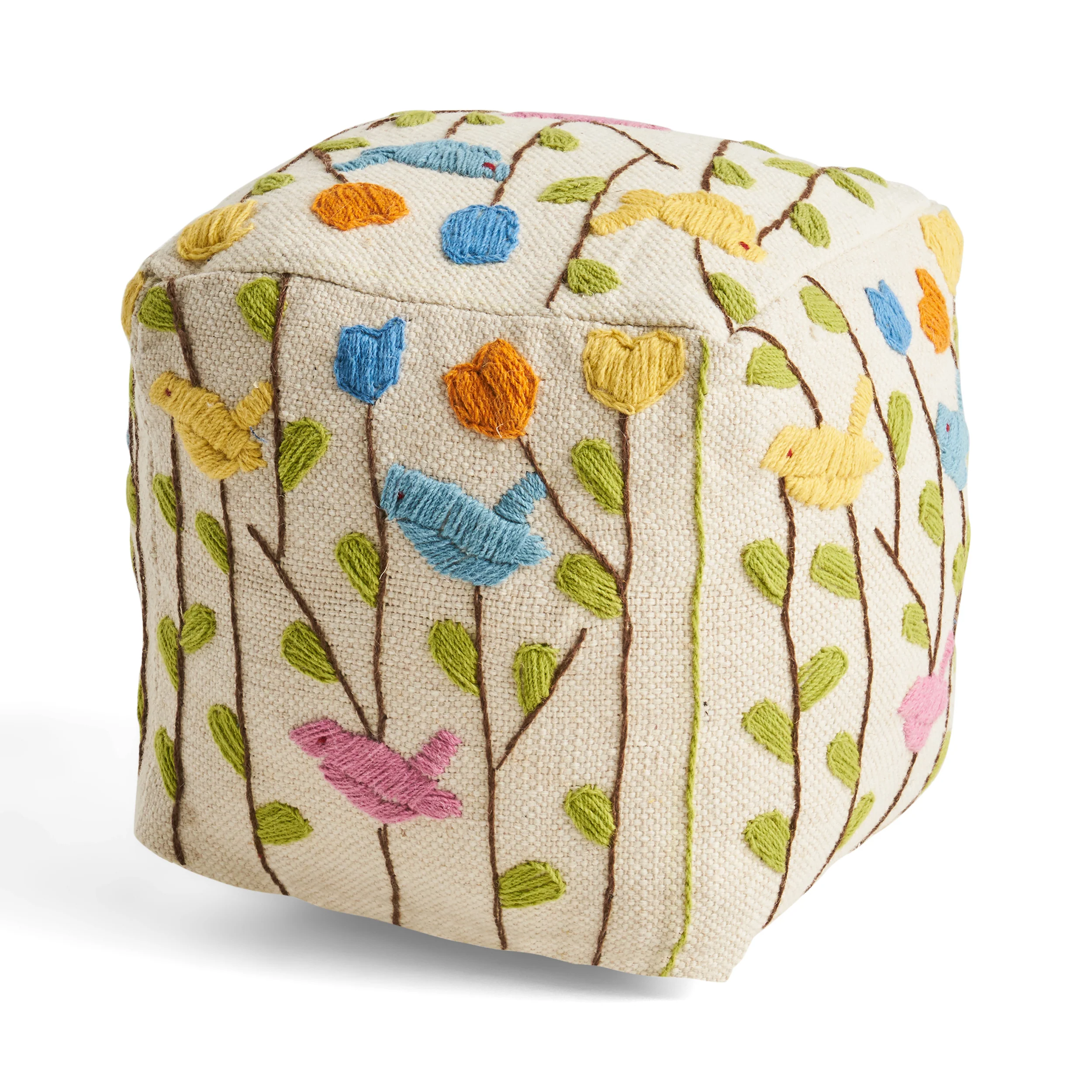Zeki Boho Wool Ottoman Pouf - furnishings
