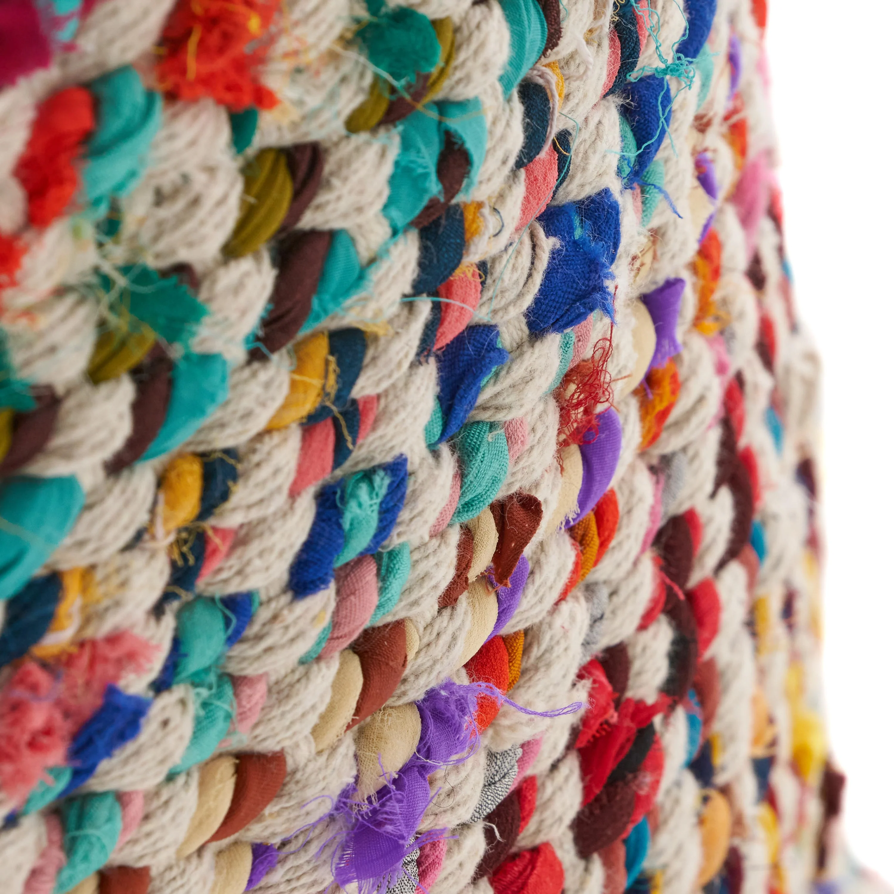 Marcela Handcrafted Boho Fabric Pouf - furnishings