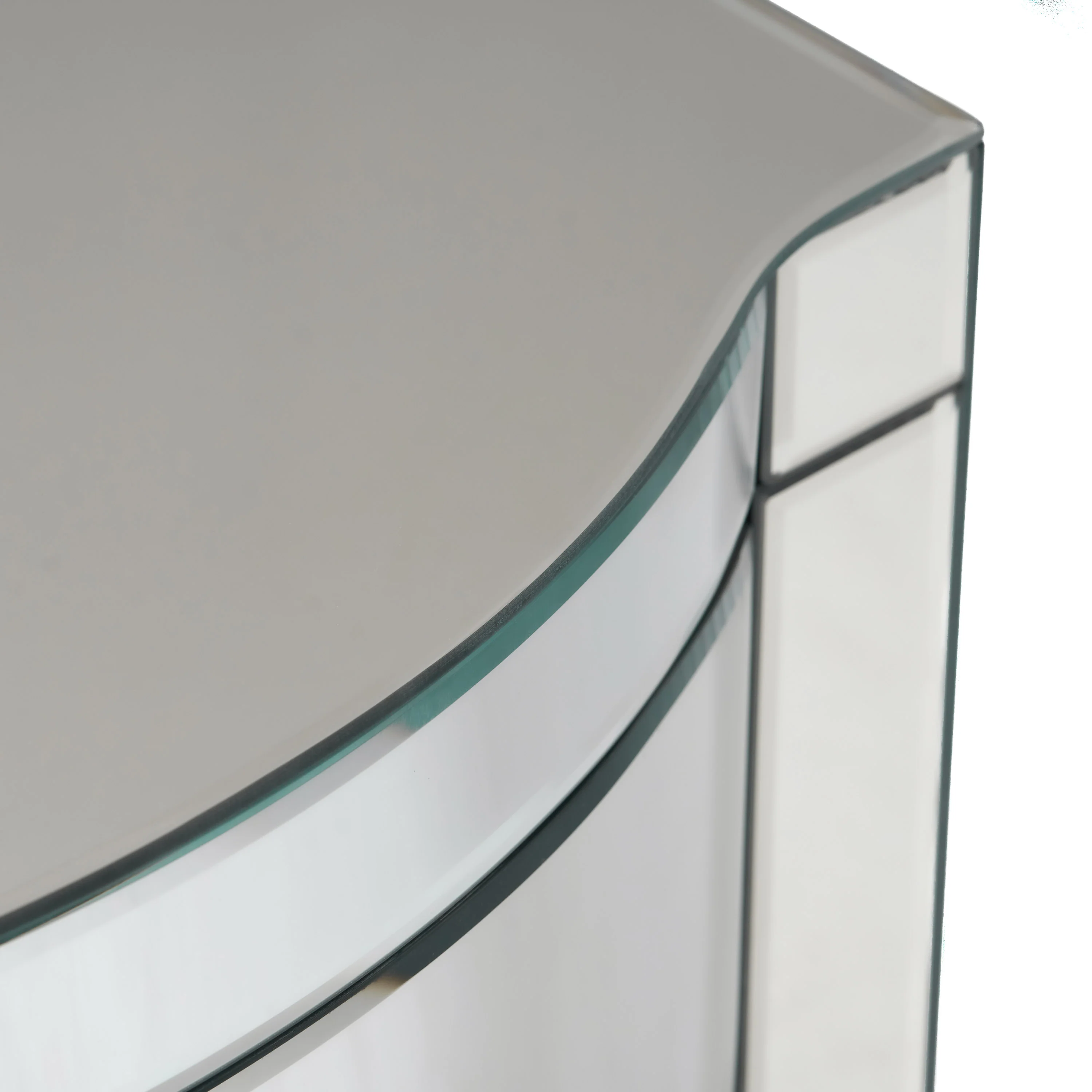 Jacinda Modern Glam Mirrored 3 Drawer Side Table - furnishings