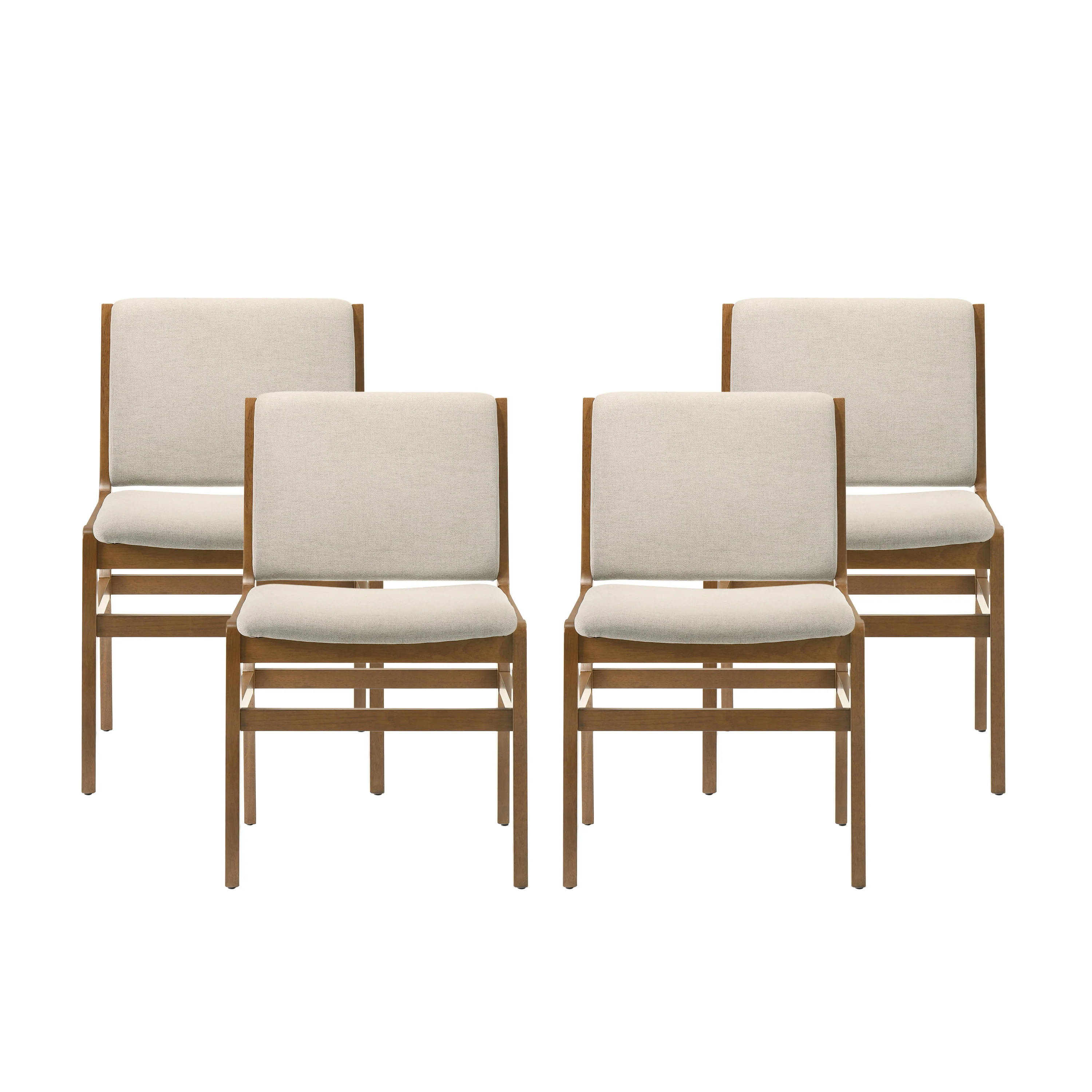 Galtin Contemporary Fabric Upholstered Wood Dining Chairs, Set of 4 - furnishings
