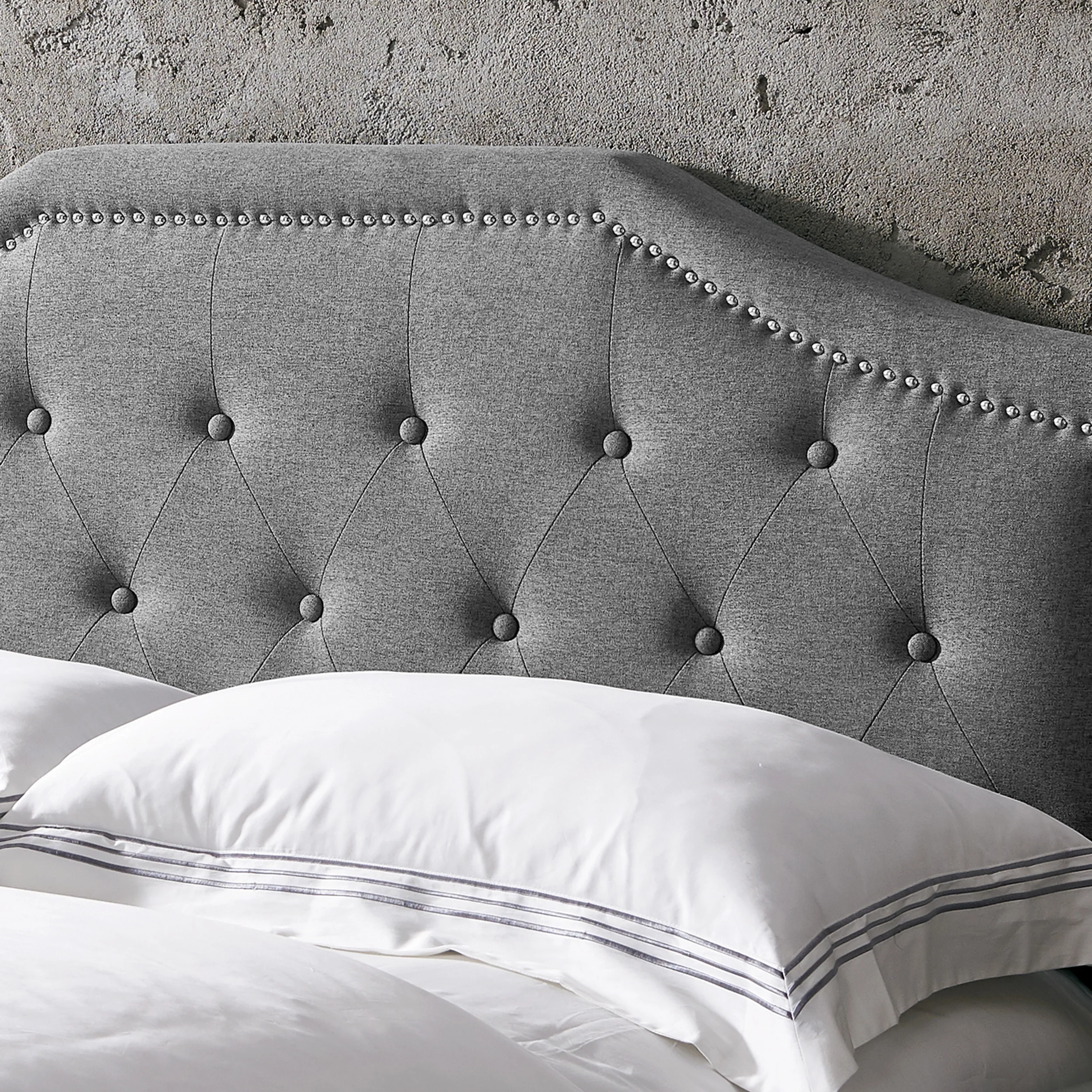 Olivia Contemporary Upholstered Queen/Full Headboard - furnishings