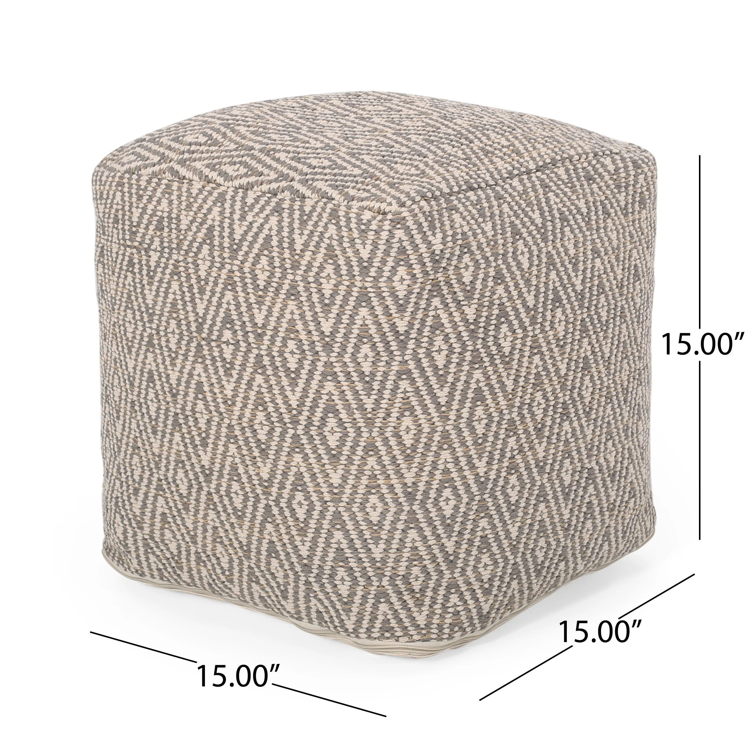 Sovereign Hand-Crafted Cotton Cube Pouf - furnishings