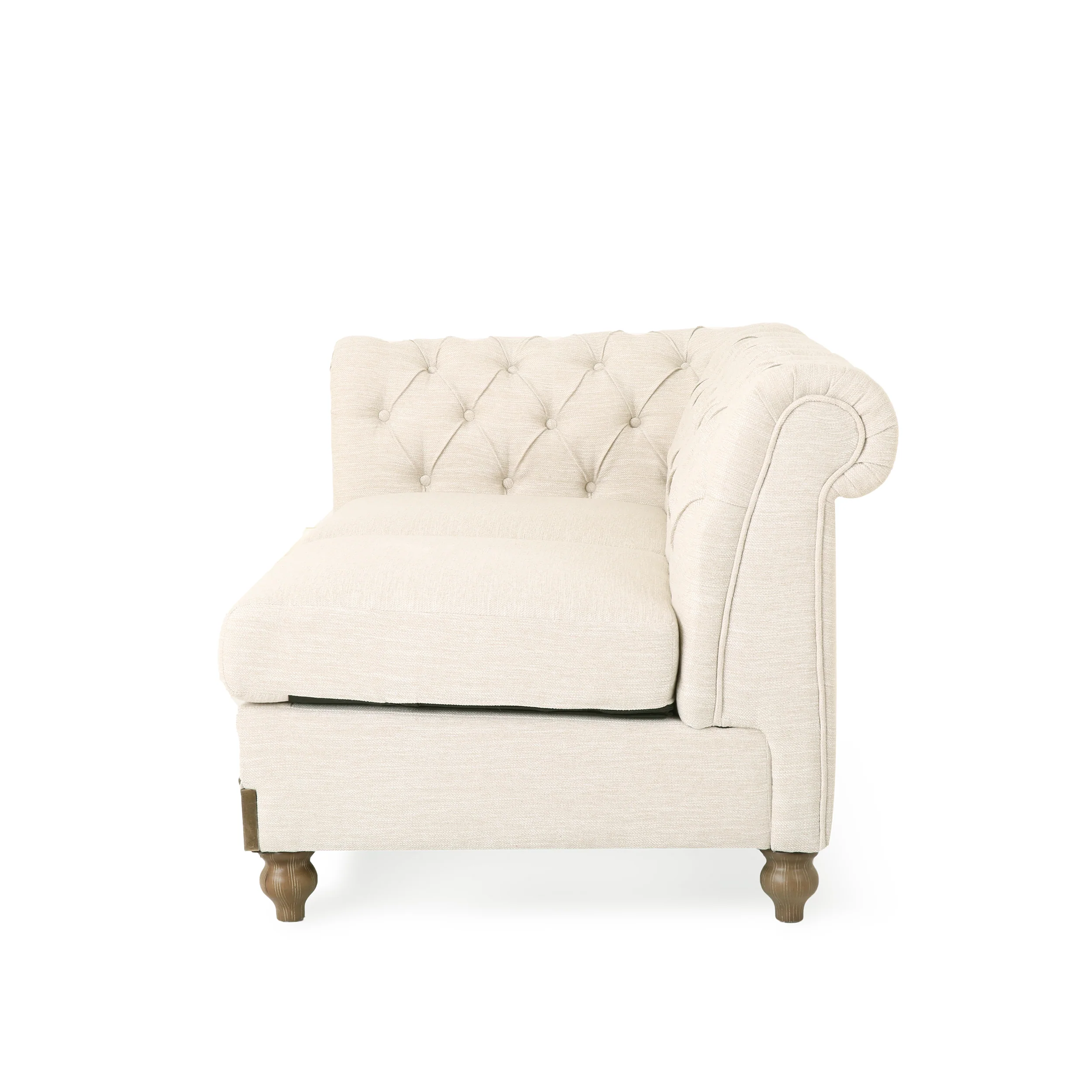 Alejandro Chesterfield Tufted Fabric 5 Seater Sectional Sofa with Nailhead Trim - furnishings