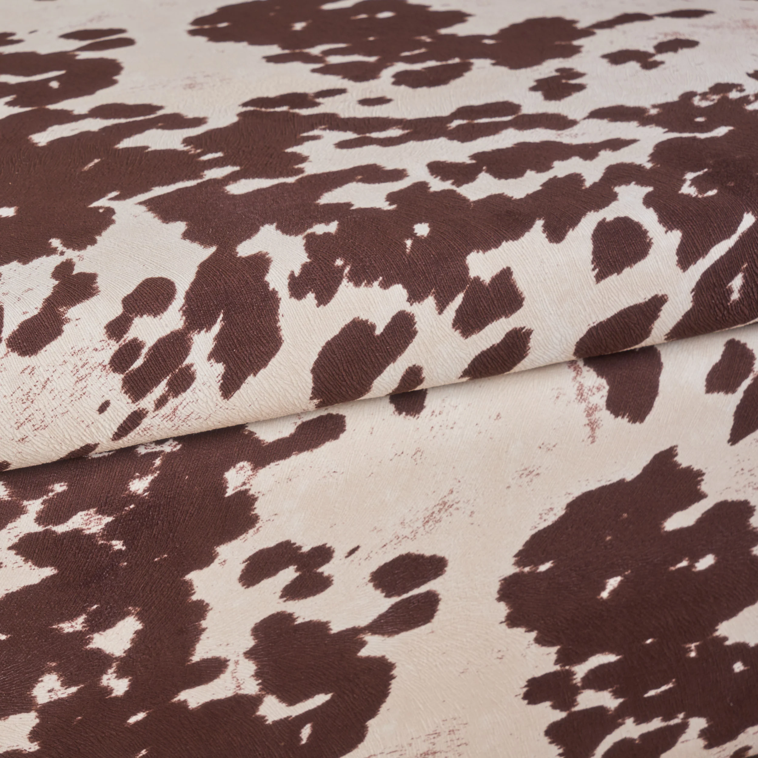 Brianna Rectangle Cow Print Velvet Storage Ottoman Bench - furnishings