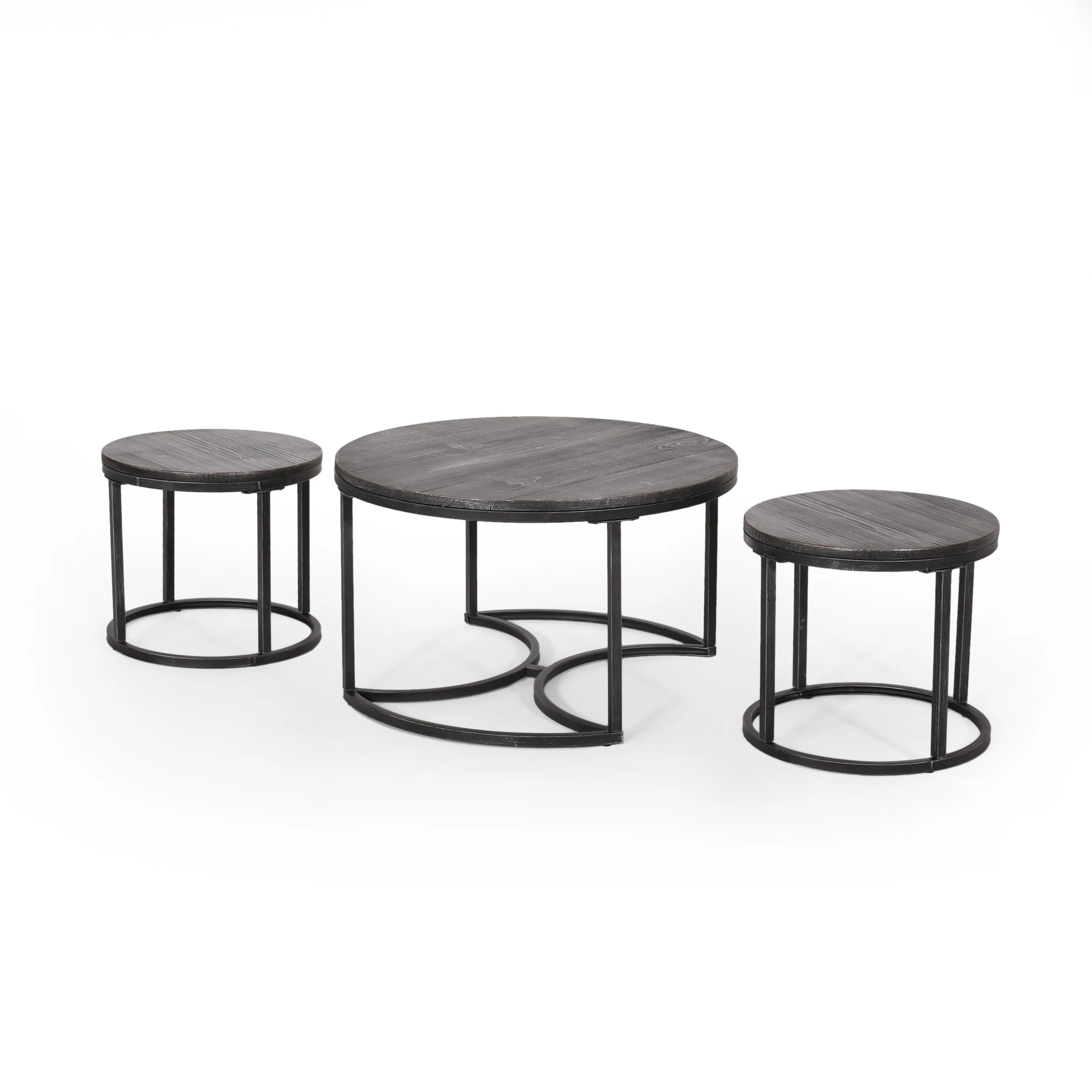 Pia Modern Industrial Coffee Table Set - furnishings