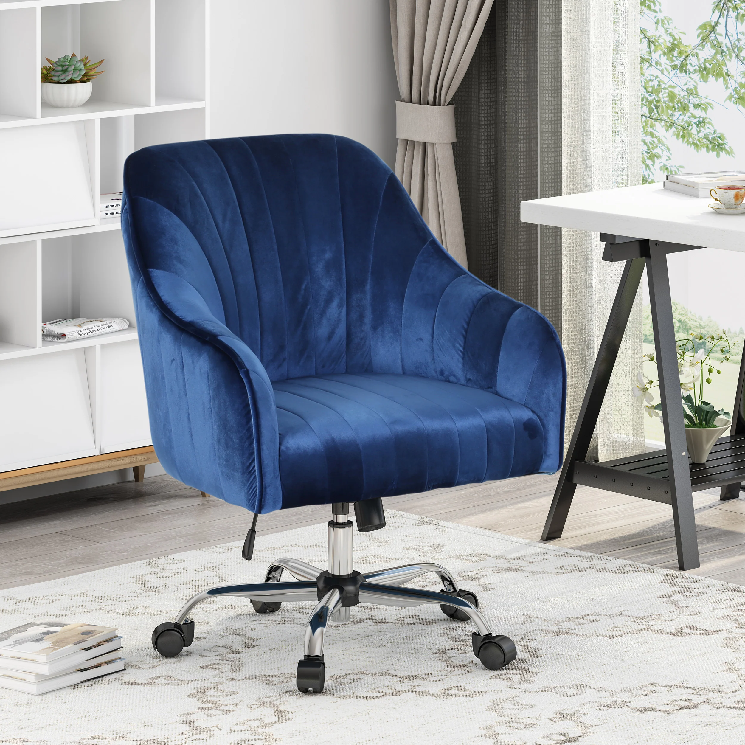 Haiden Glam Velvet Home Office Chair with Swivel Base - furnishings