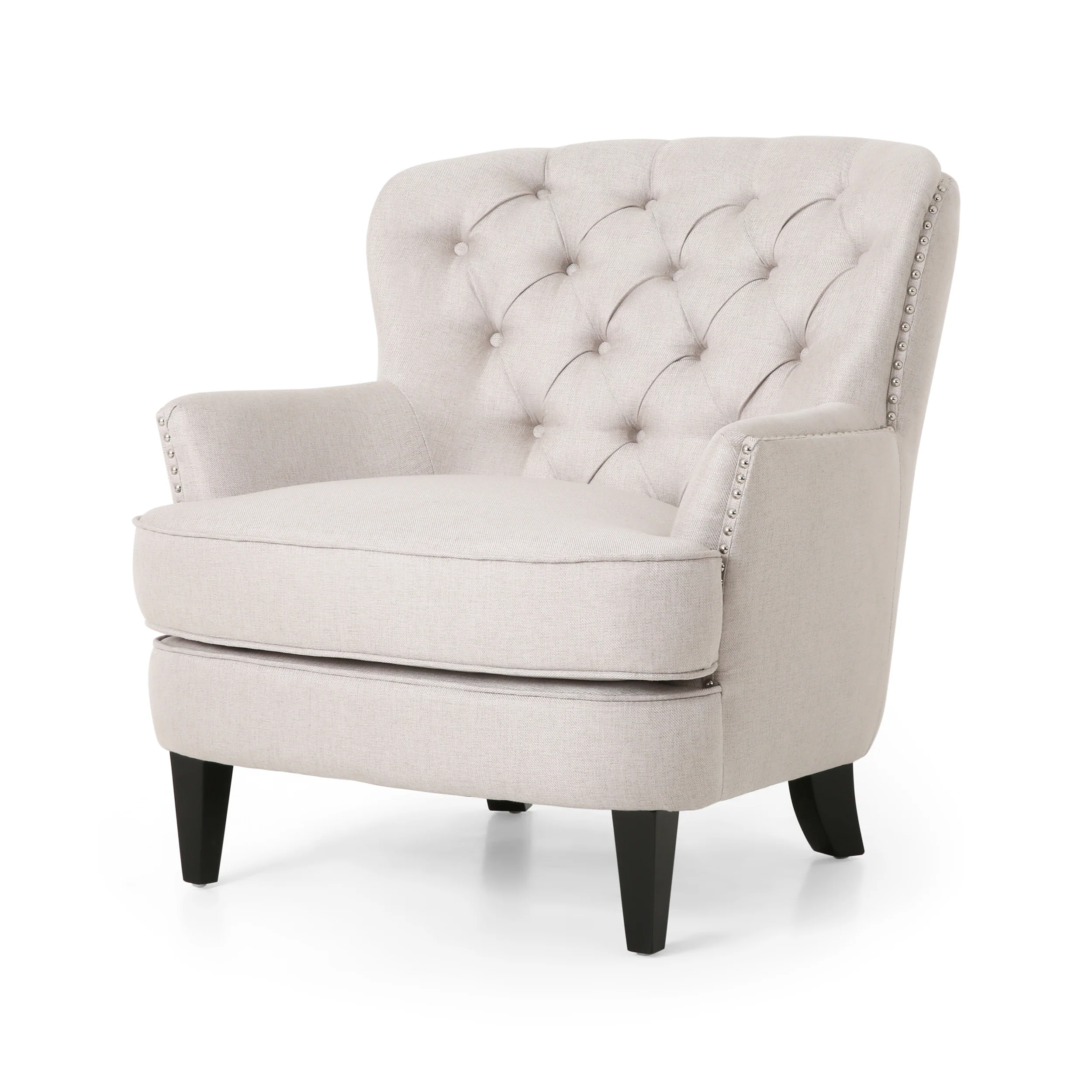Jaxen Contemporary Tufted Fabric Club Chair and Ottoman Set - furnishings