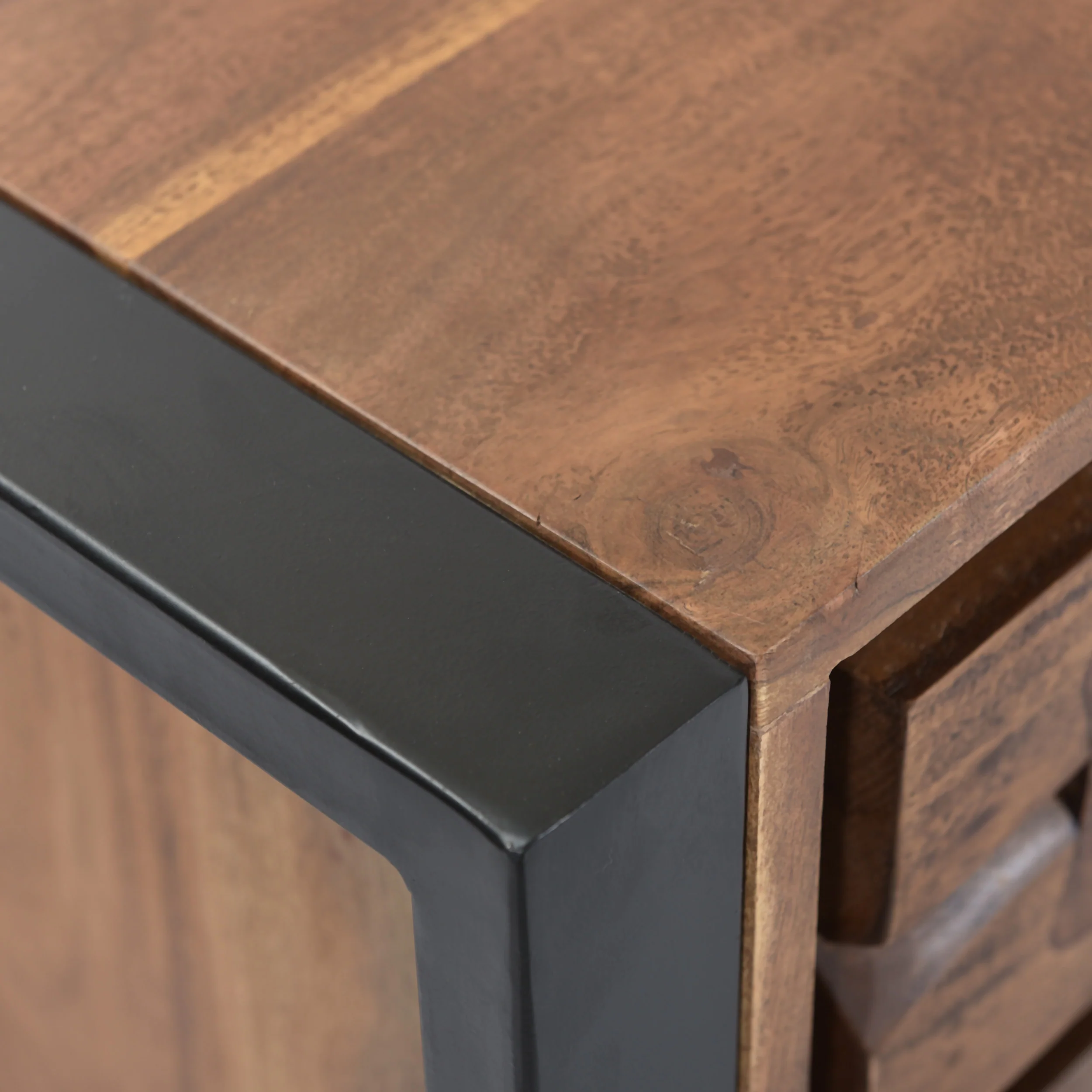 Raiya Handcrafted Boho Acacia Wood Cabinet - furnishings