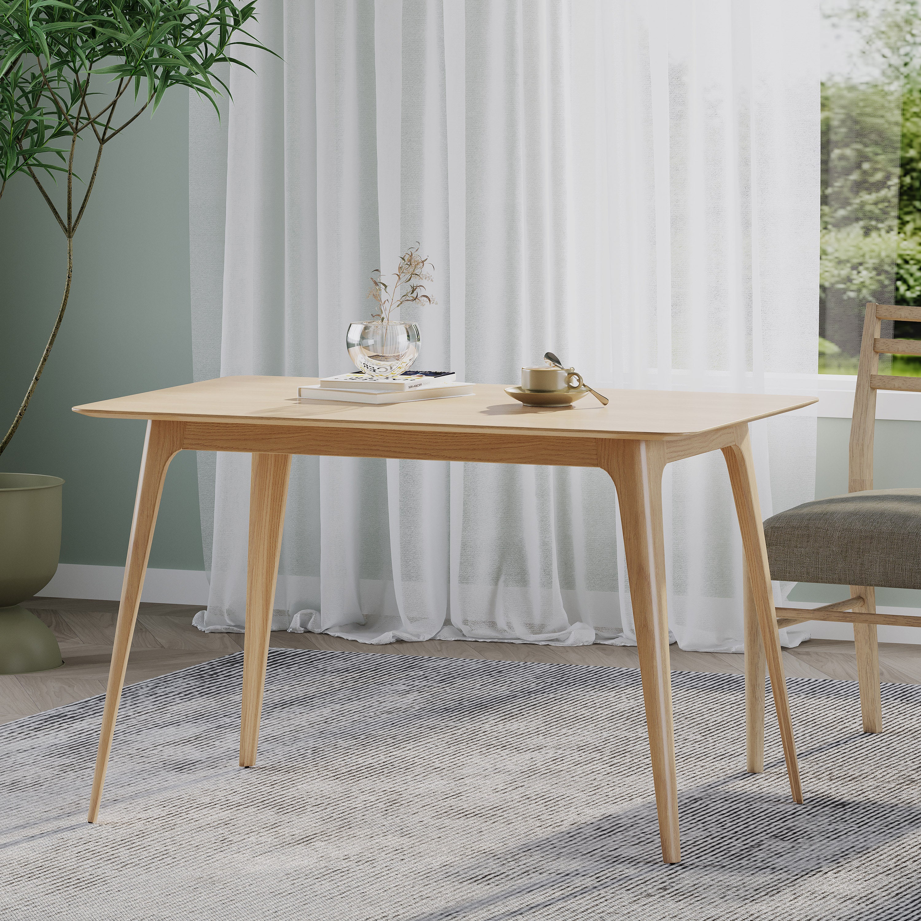 Keiko Mid Century Modern Wood Dining Table - furnishings