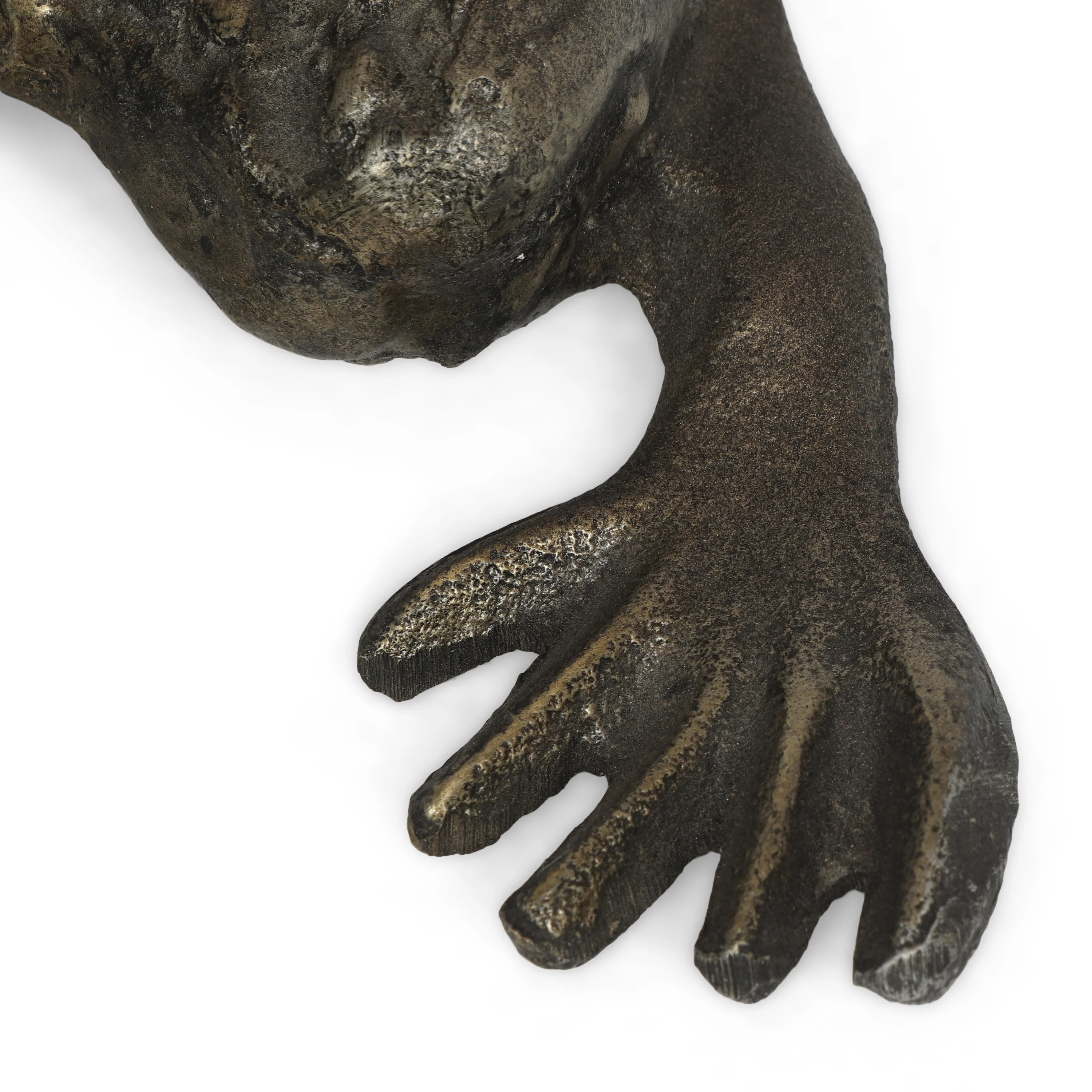 Jessica Handmade Aluminum Tabletop Frog Decor, Antique Brass - furnbro