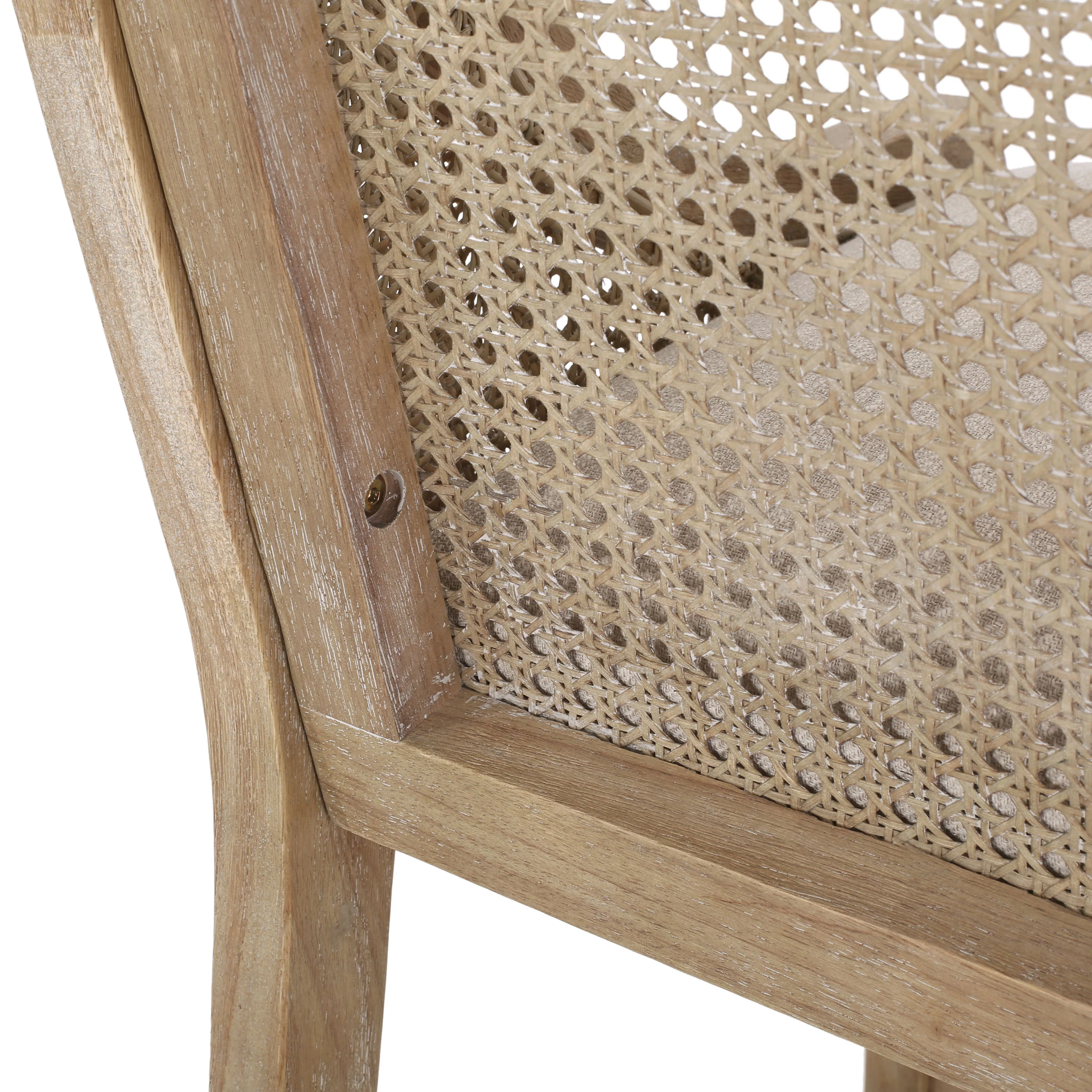Oneida Rustic Fabric Upholstered Wood and Cane 30 inch Barstools (Set of 2) - furnishings