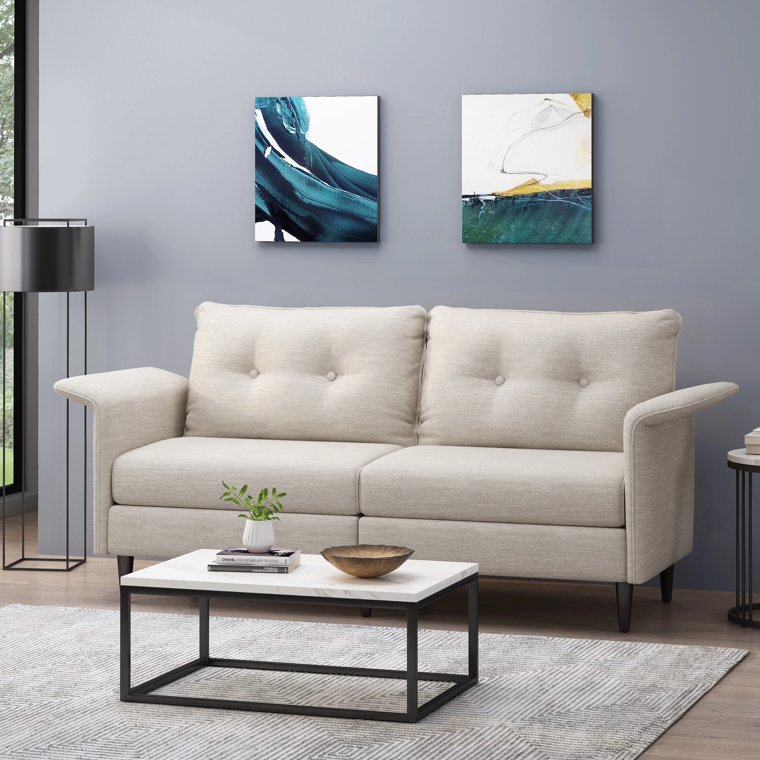 Charlotter Contemporary 3 Seater Sofa - furnishings