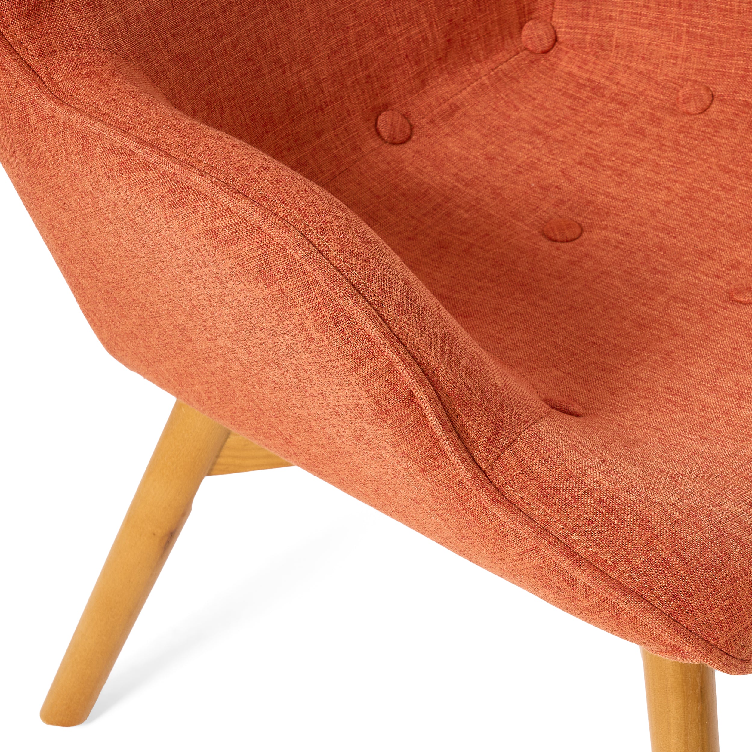 Acantha Mid-Century Modern Wingback Fabric Chair and Ottoman Set - furnishings