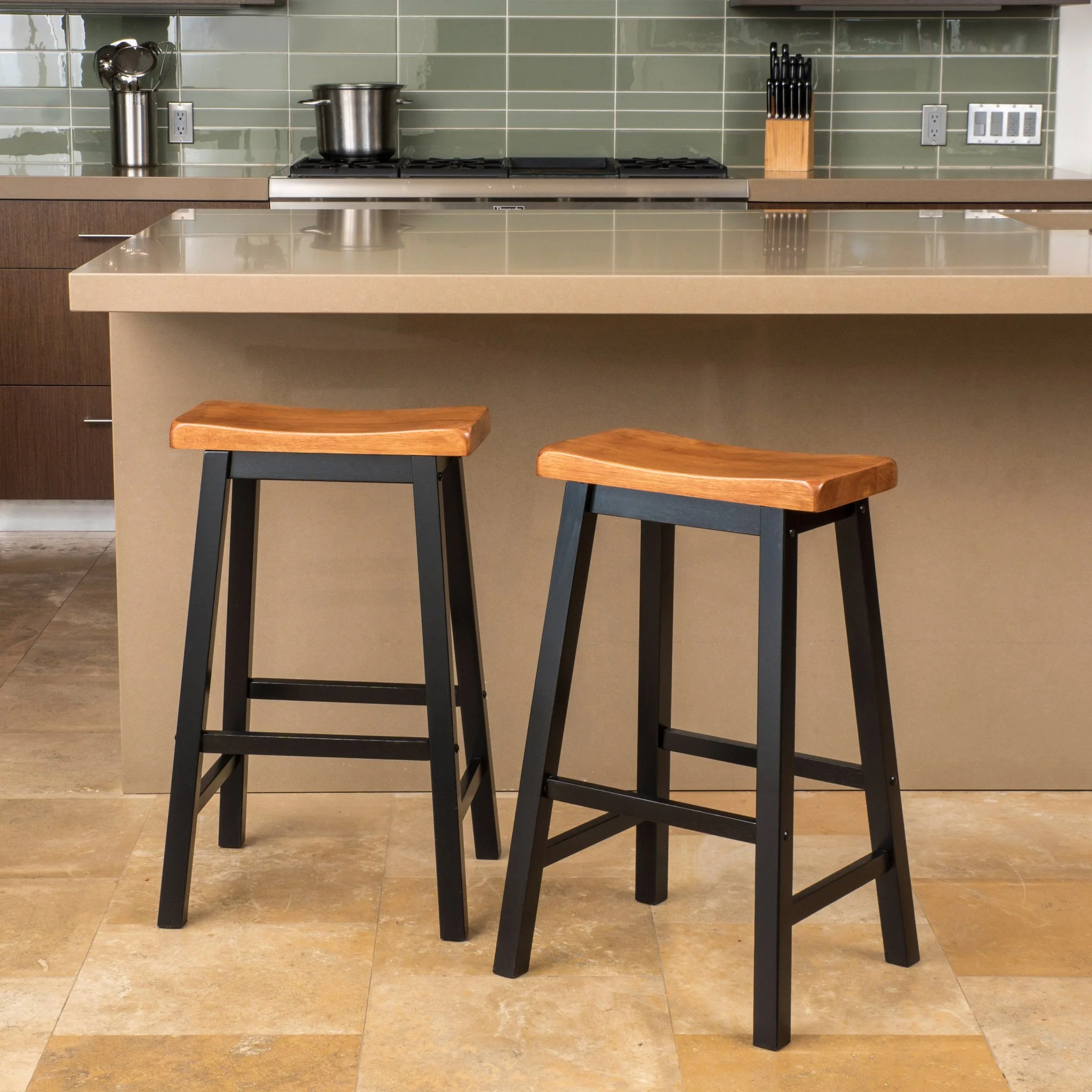 Toluca Saddle Wood 29-Inch Barstool (Set of 2) - furnishings