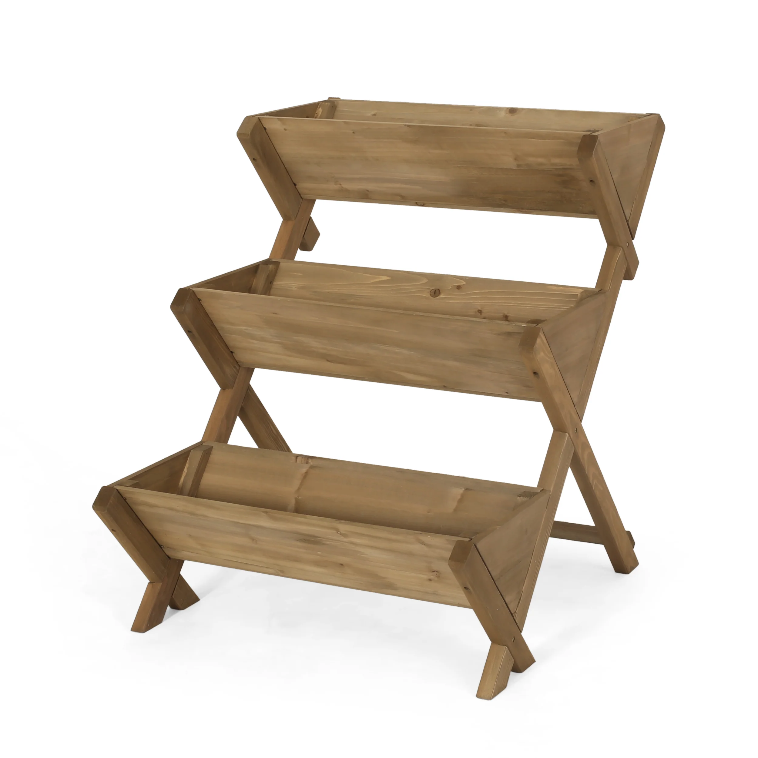 Regina Outdoor Firwood 3 Tiered Plant Stand - furnishings
