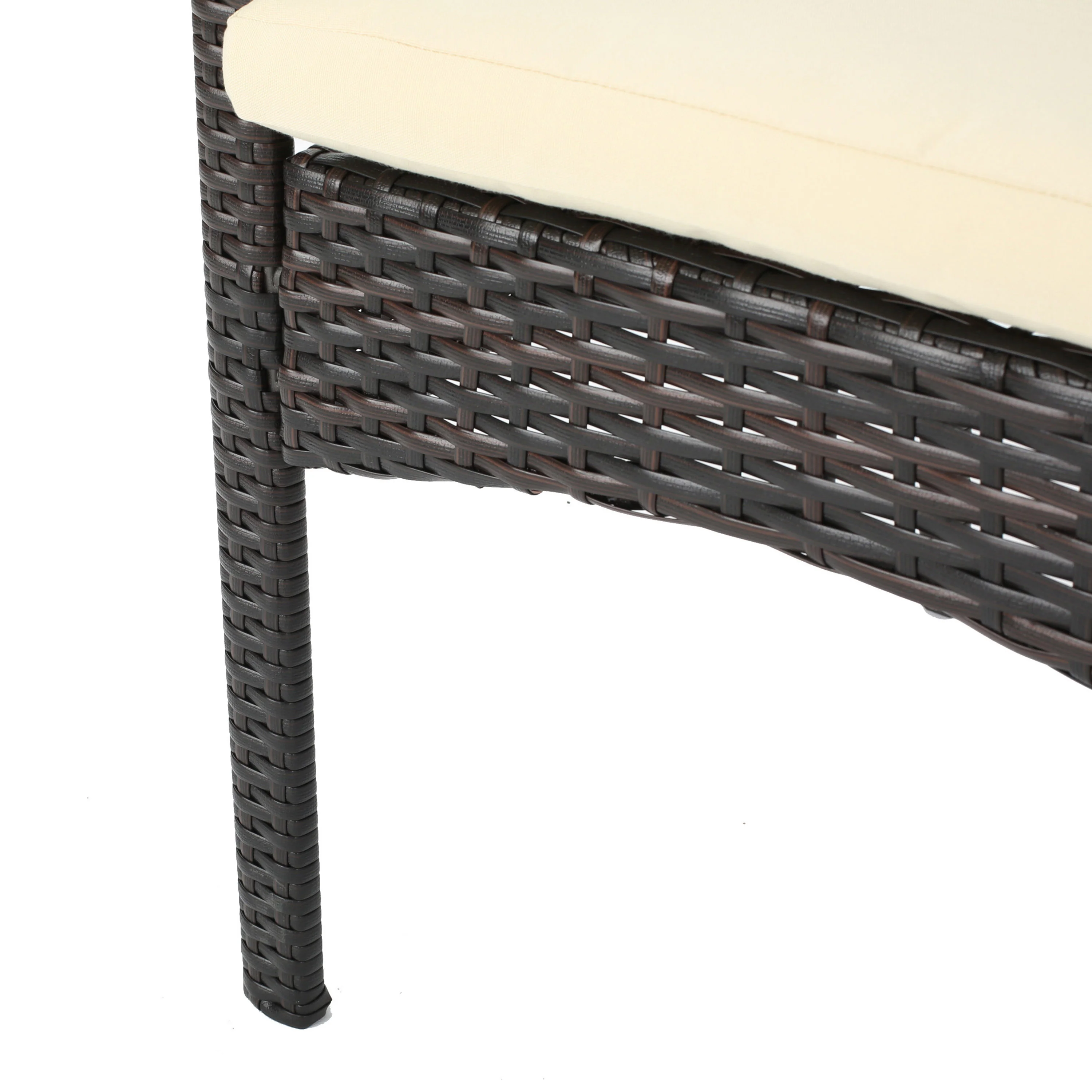 Brady Outdoor Industrial Wood and Wicker 5 Piece Square Dining Set, Teak and Multi Brown and Cr¨¨me - furnishings