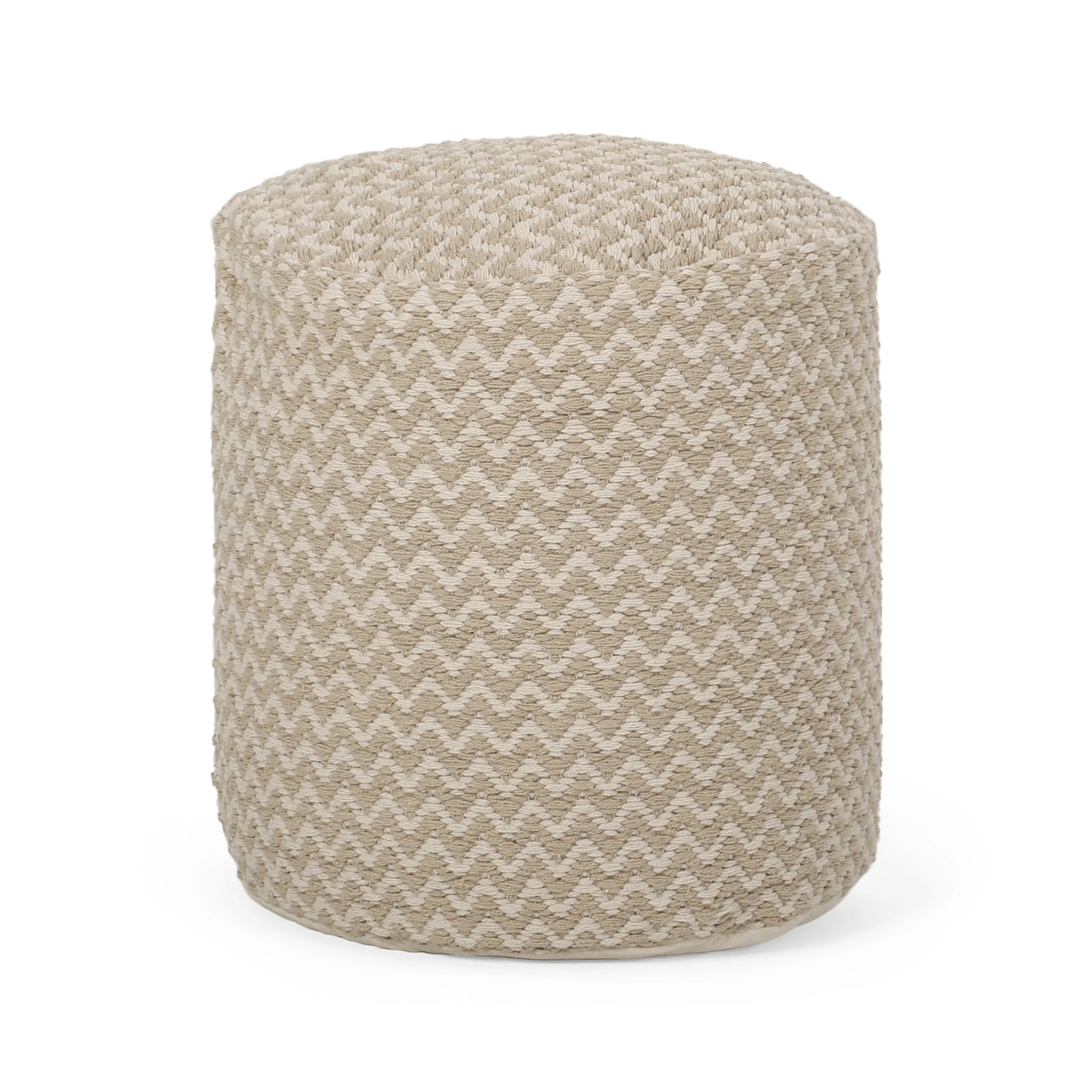 Quincee Boho Fabric Cylinder Pouf - furnishings