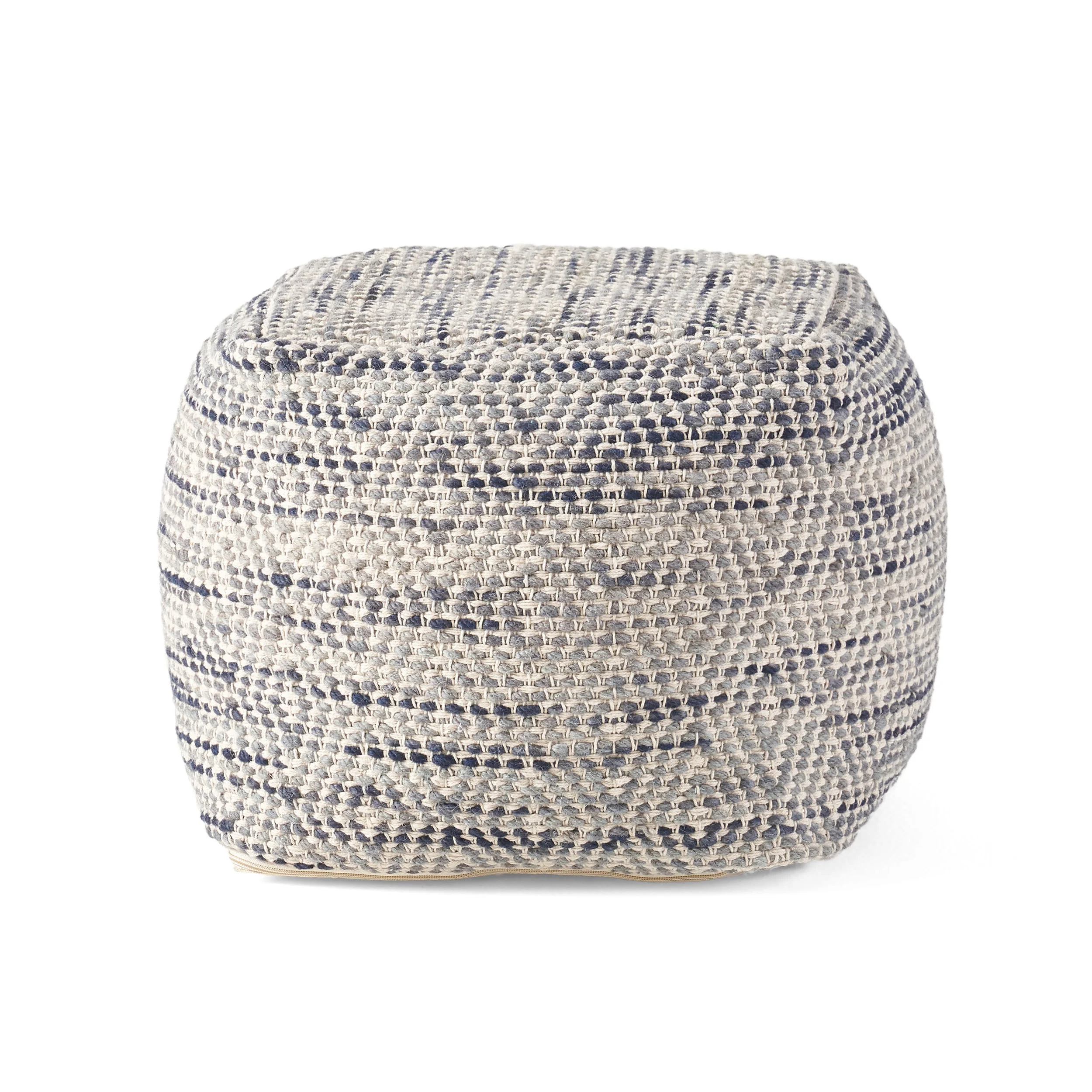 Bixby Handcrafted Boho Fabric Pouf - furnishings