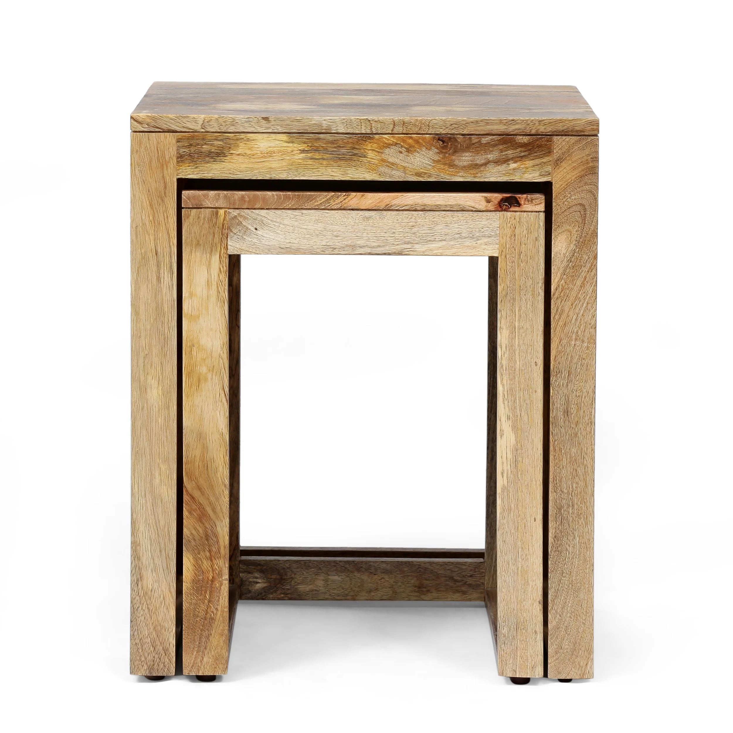 Ferrell Handcrafted Boho Mango Wood Nesting Tables - furnishings
