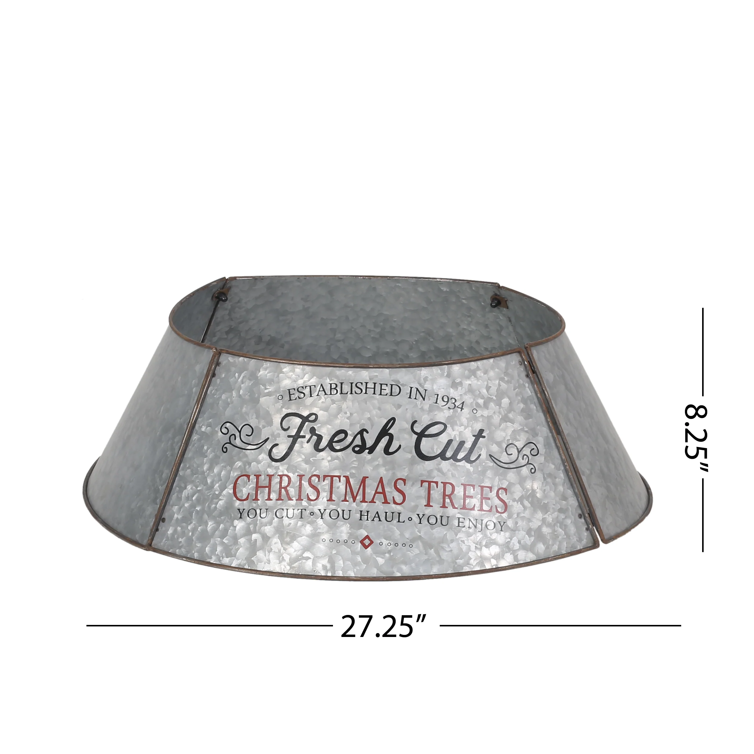 Farrarville Metal Christmas Tree Collar, Antique Silver - furnishings