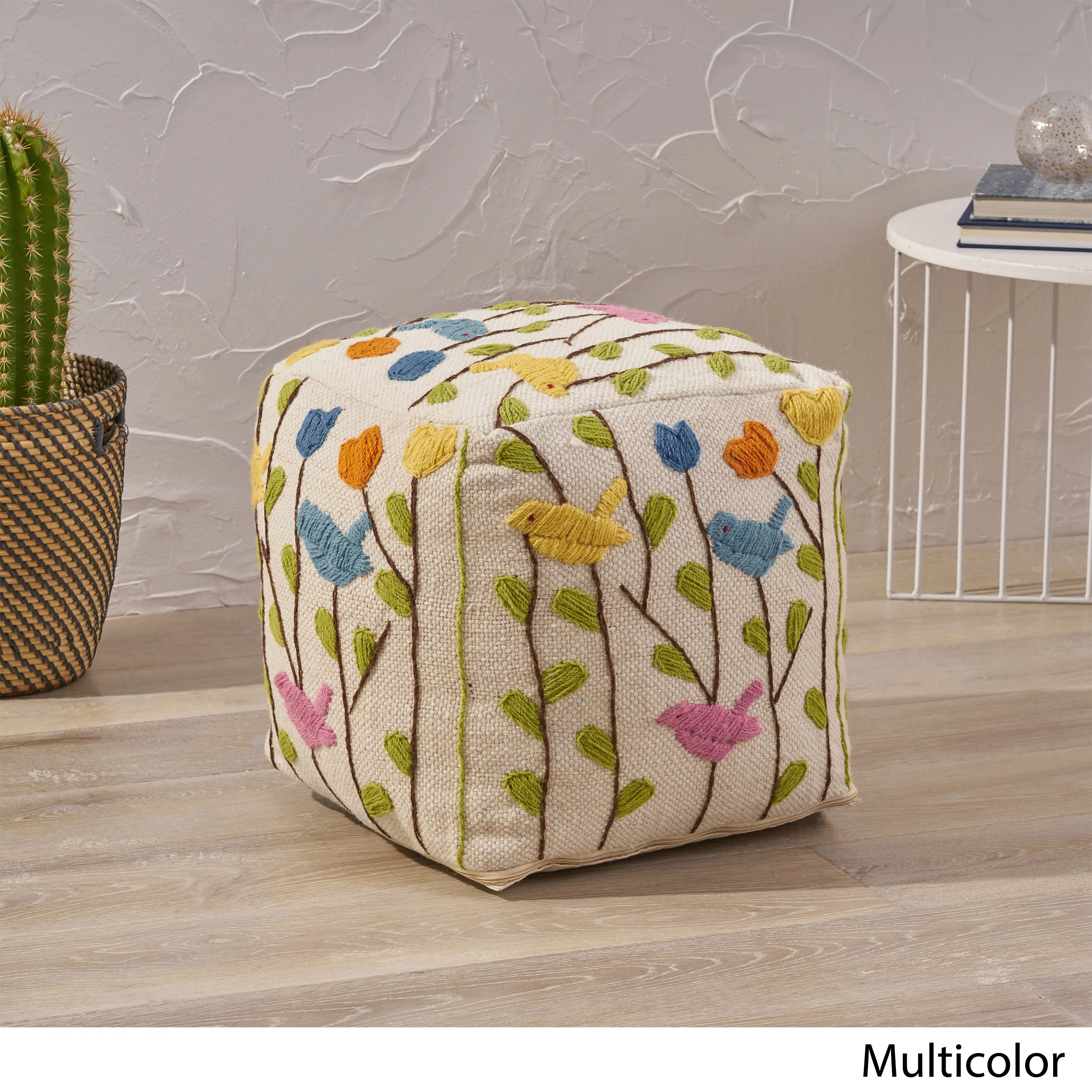 Zeki Boho Wool Ottoman Pouf - furnishings