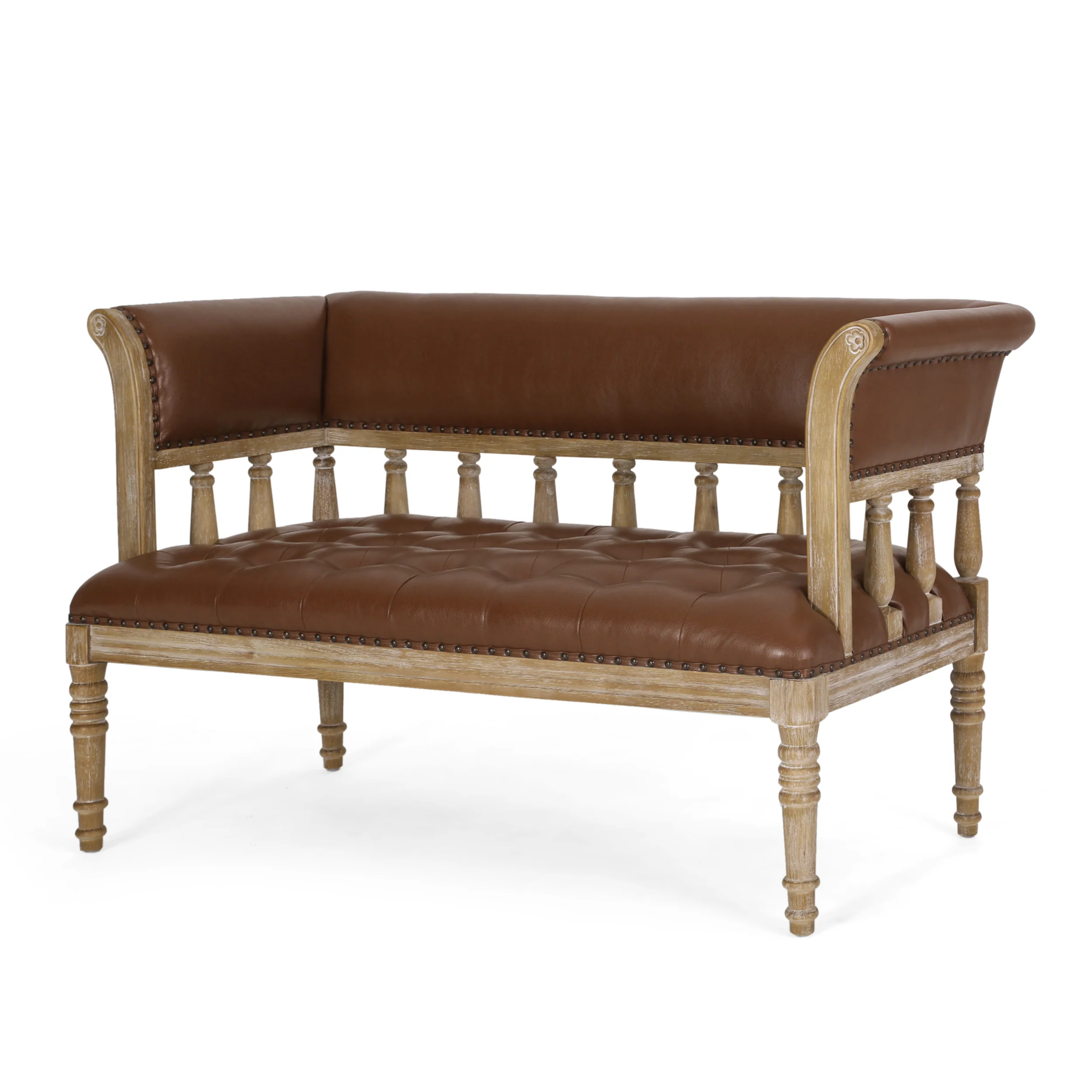 Niemi Traditional Upholstered Tufted Loveseat - furnishings