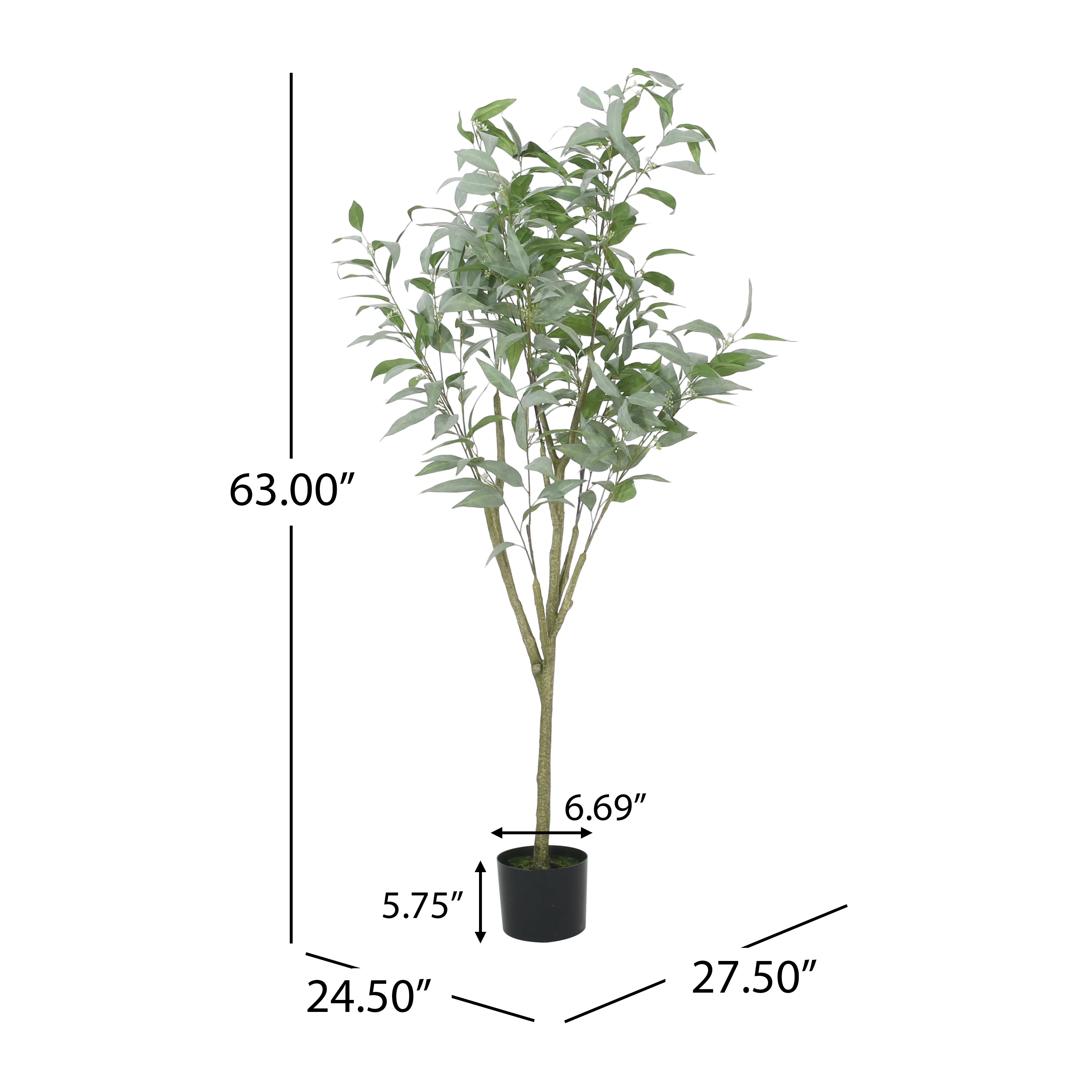 Bowrun Artificial Eucalyptus Leaf Tree - furnishings