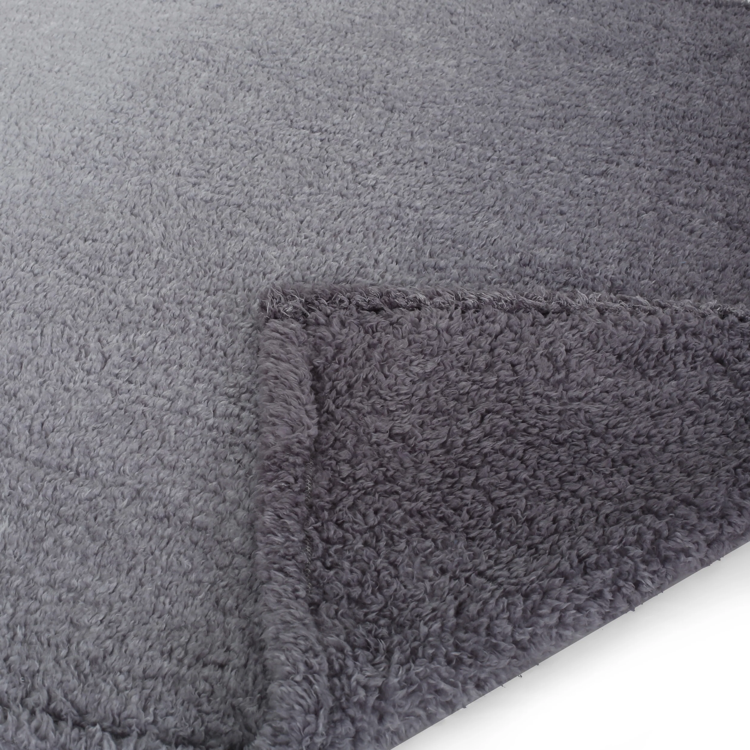 Morgan Modern Sherpa Throw Blanket, Gray and White - furnishings