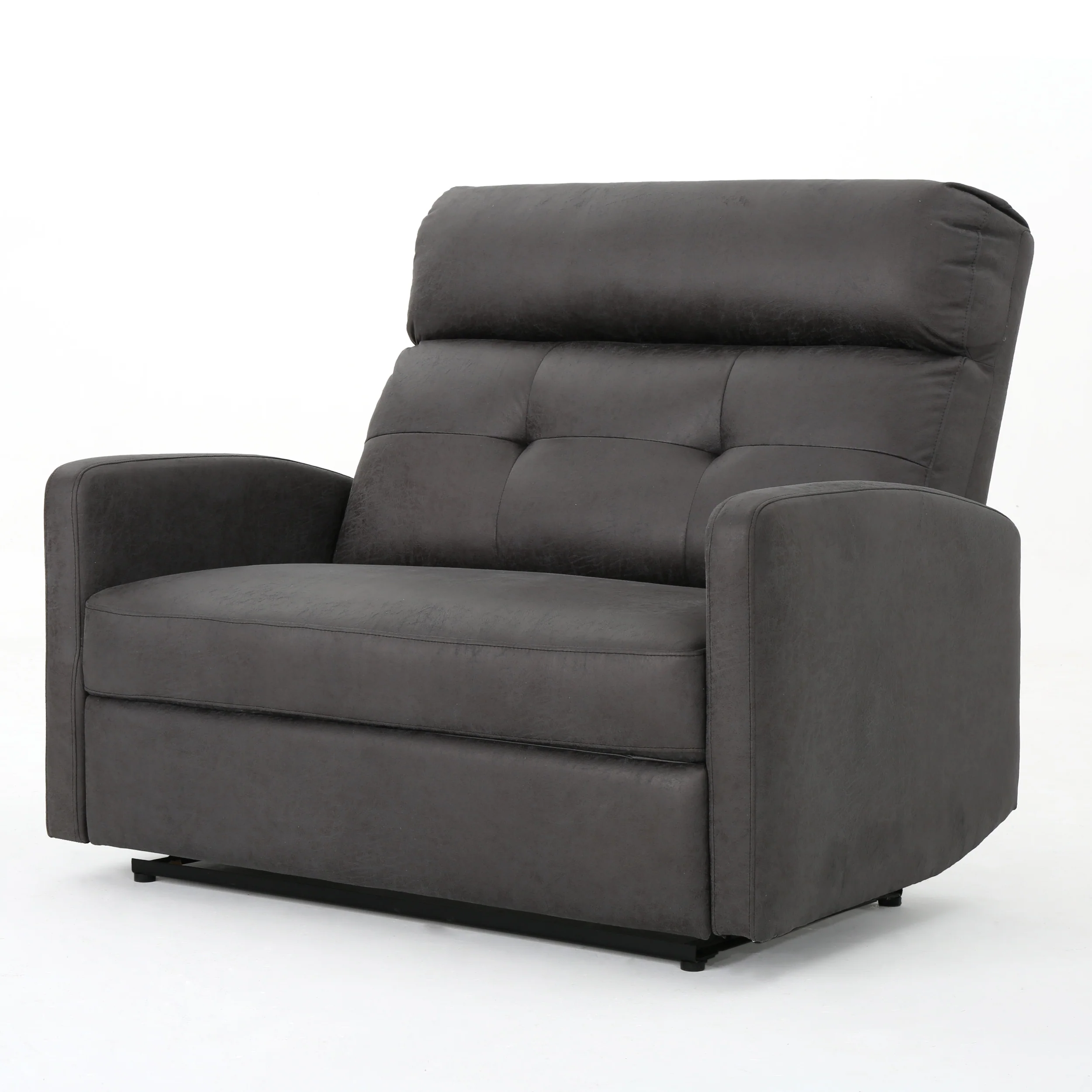 Hana Plush Cushion Tufted Back Microfiber Loveseat Recliner - furnishings
