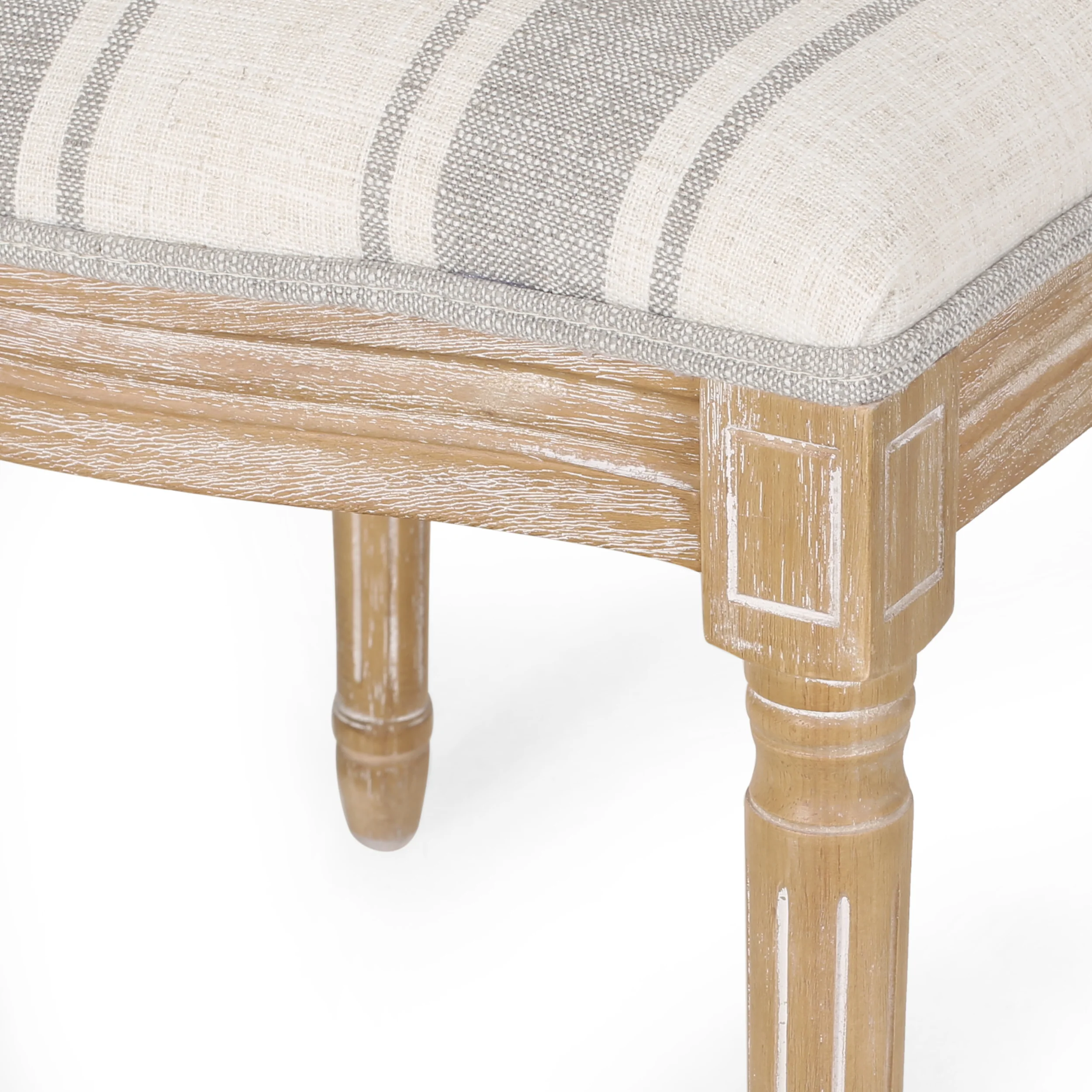 Naclerio French Country Fabric Upholstered Wood 5 Piece Dining Set - furnishings