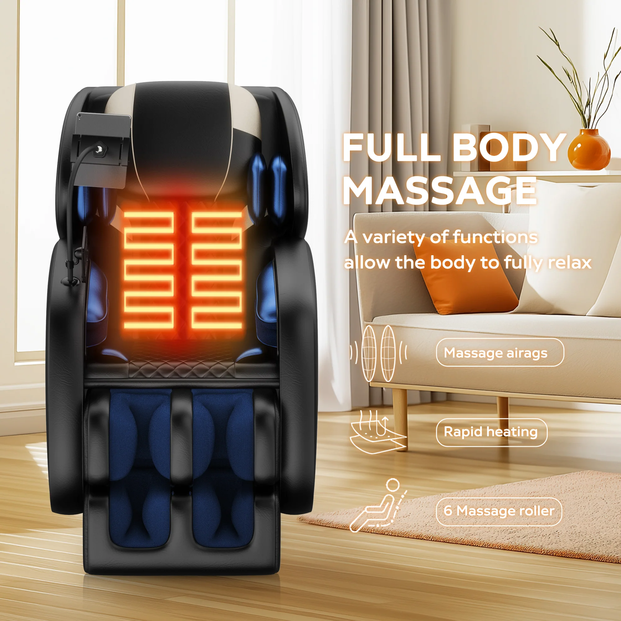 2024 Premium Massage Recliner with Zero Gravity and Air Pressure - furnishings