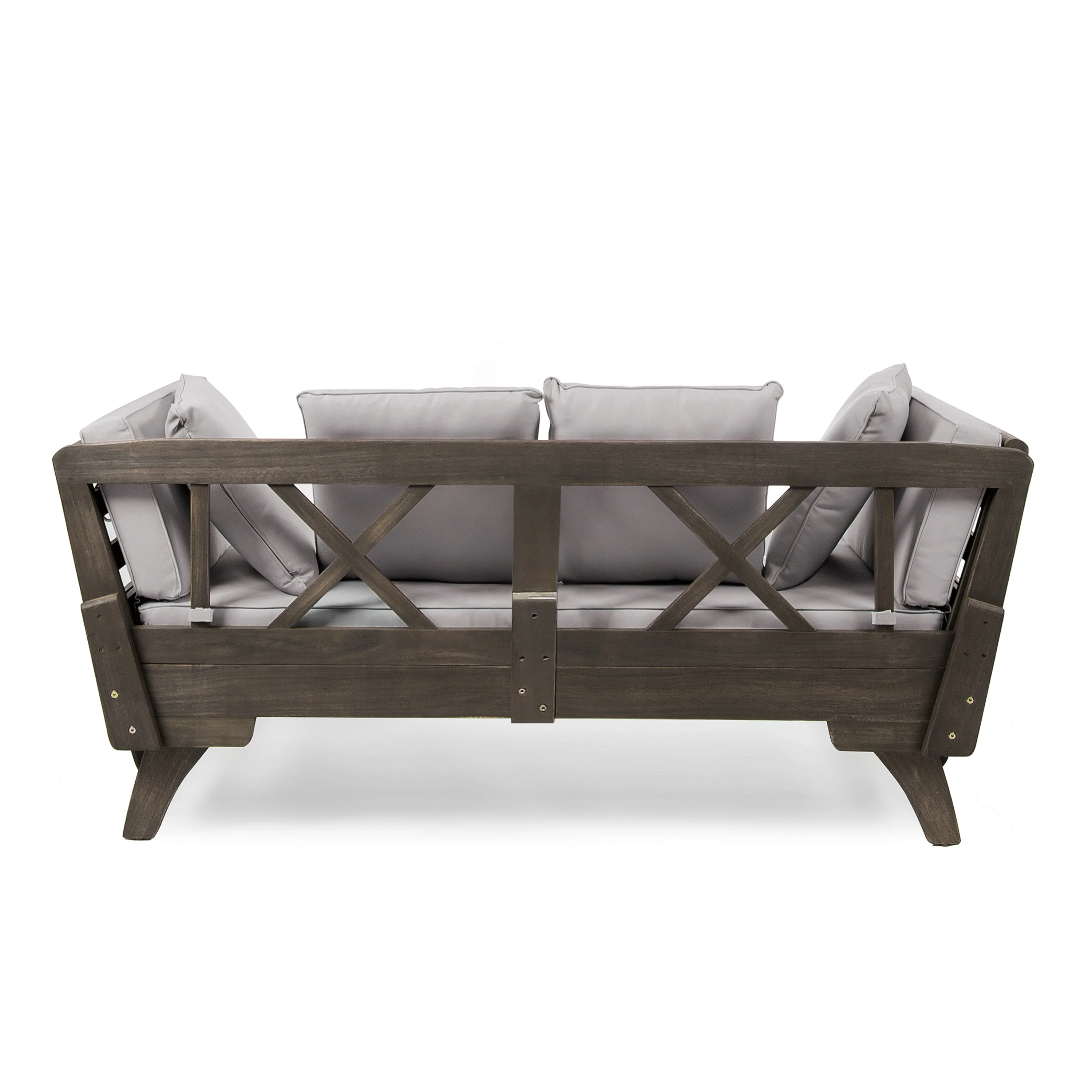 Othello Gray Acacia Convertible Outdoor Sofa Daybed - furnishings