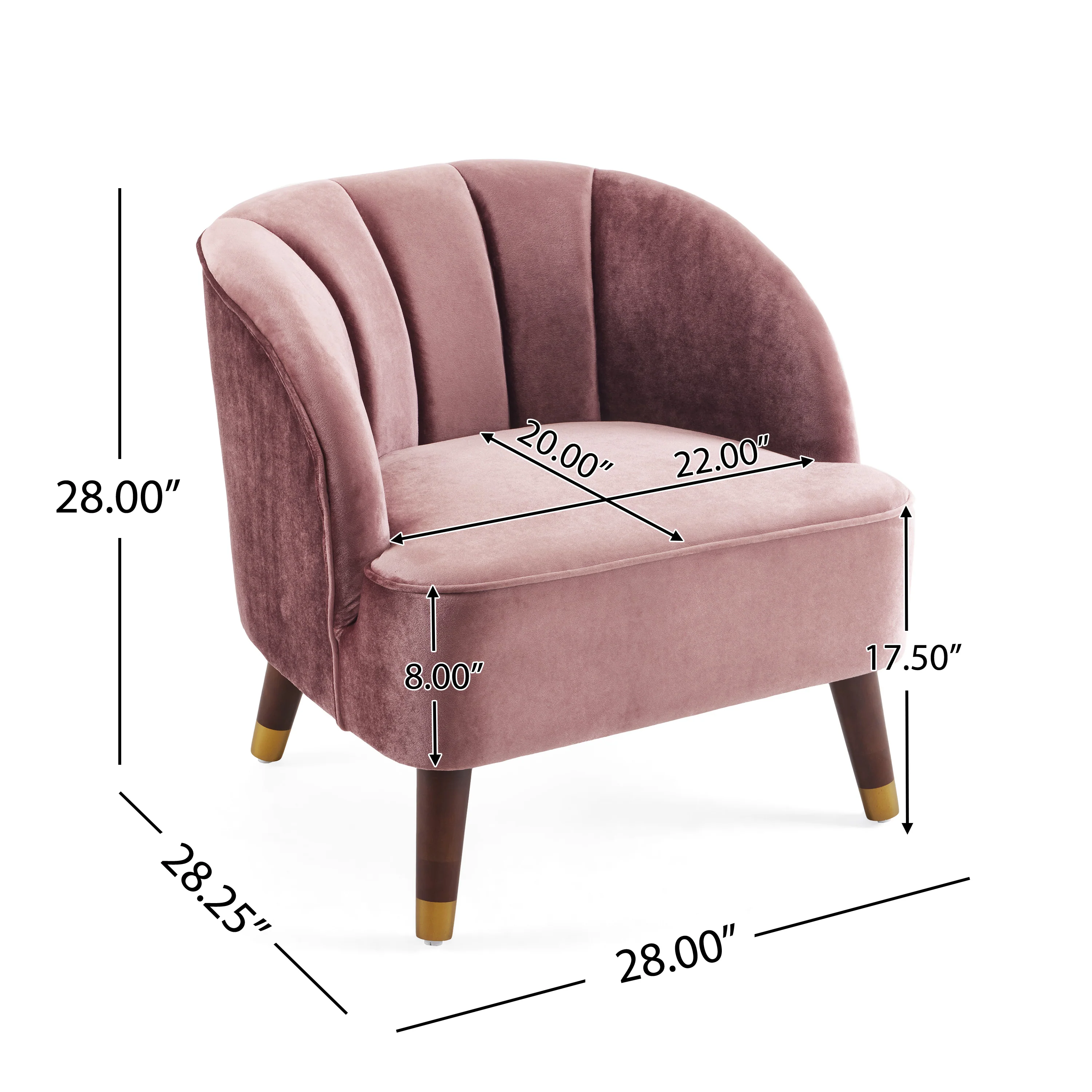 Veneras Velvet Barrel Club Chair - furnishings