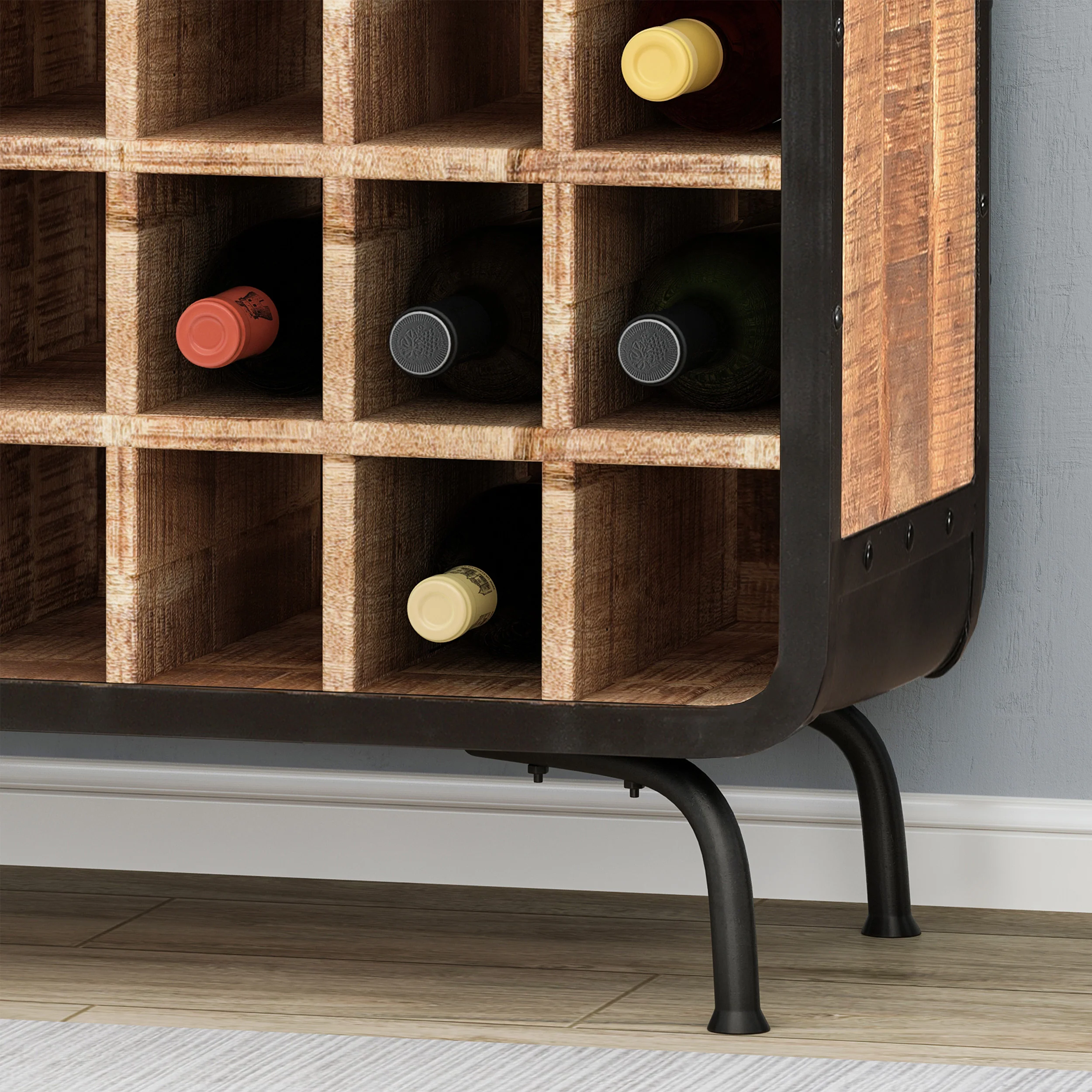 Spring Industrial Design Wine Rack Bar Cabinet - furnishings